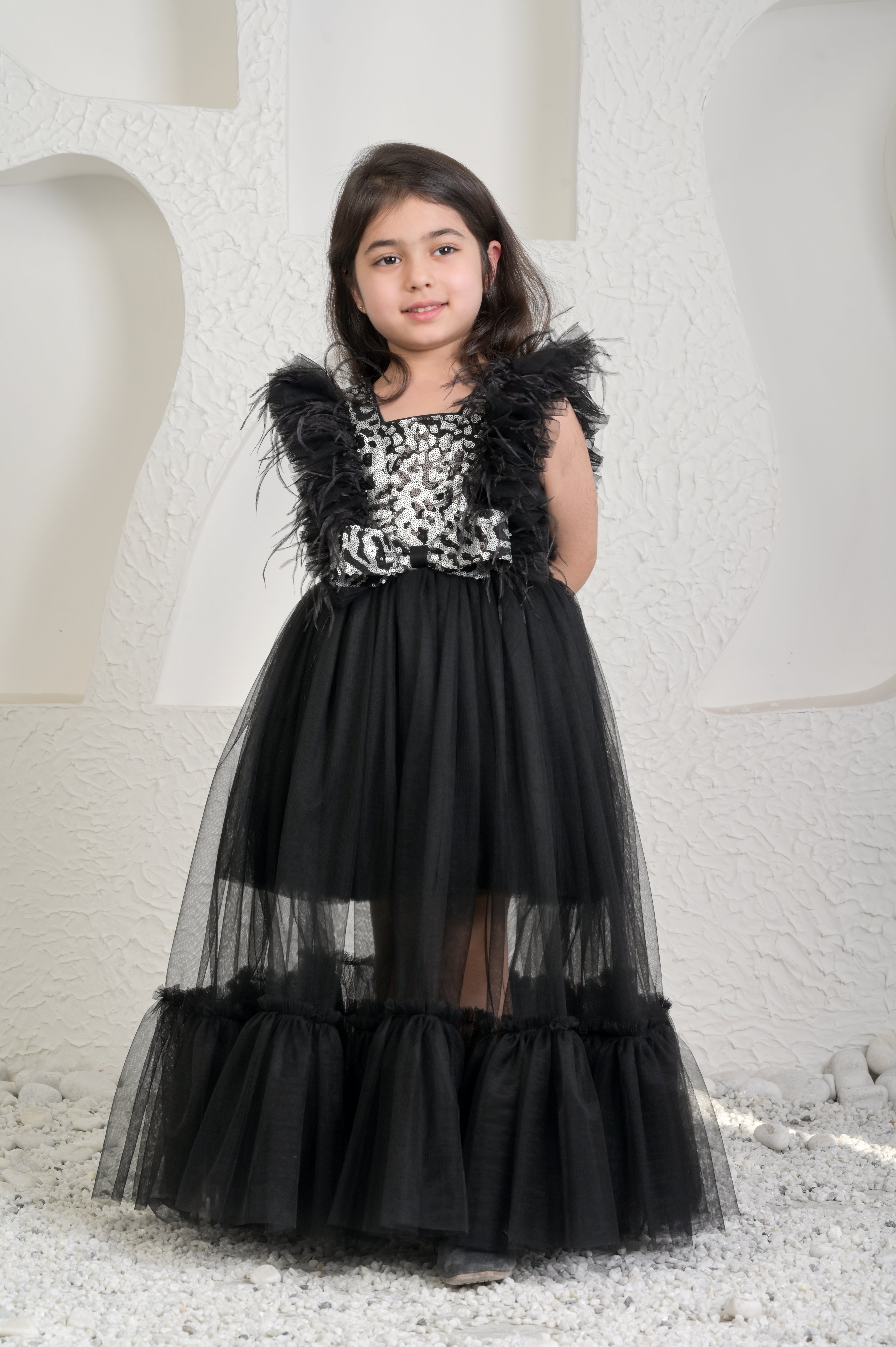 Black Silver Princess Gown