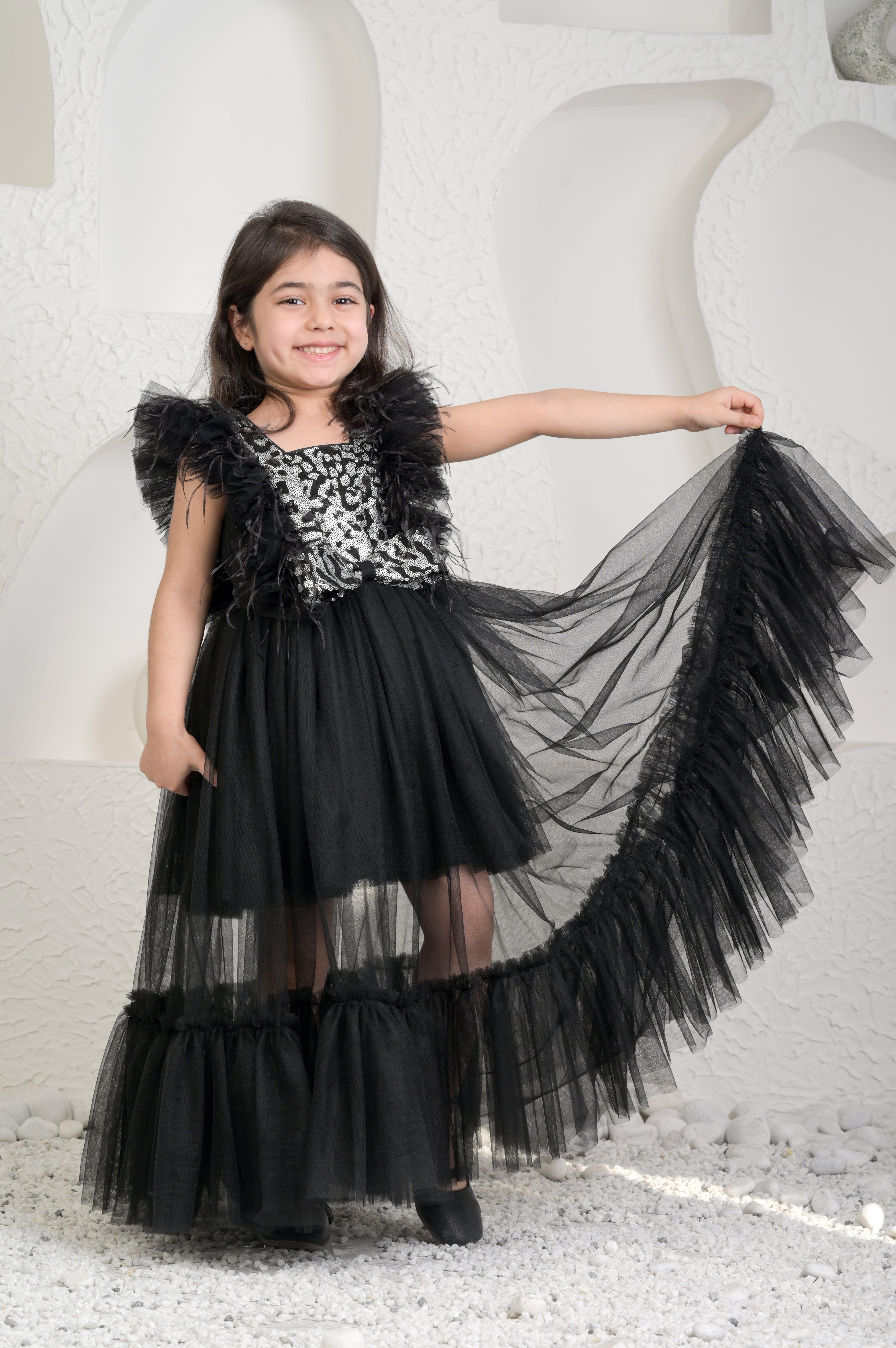Black Silver Princess Gown