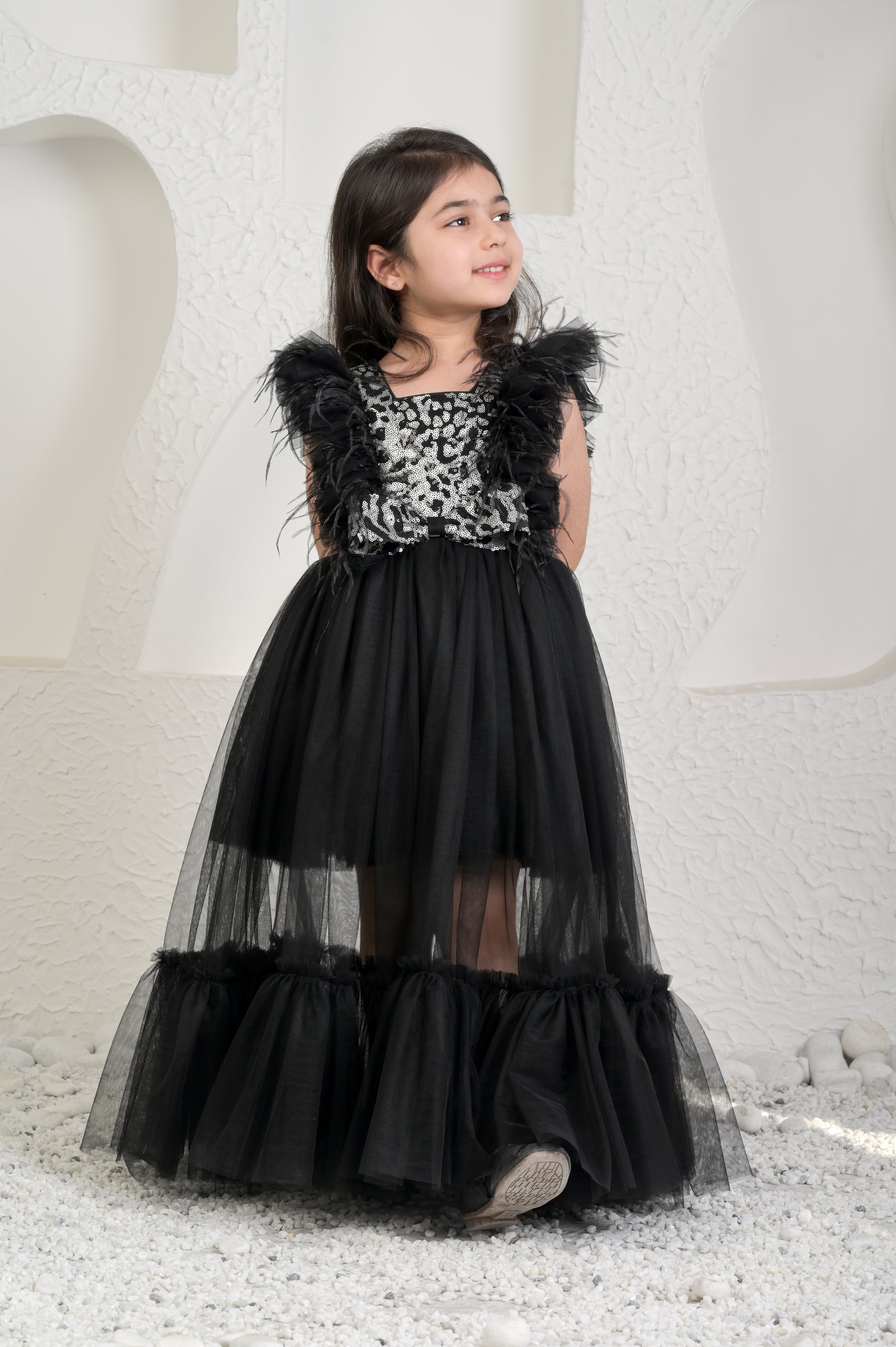 Black Silver Princess Gown