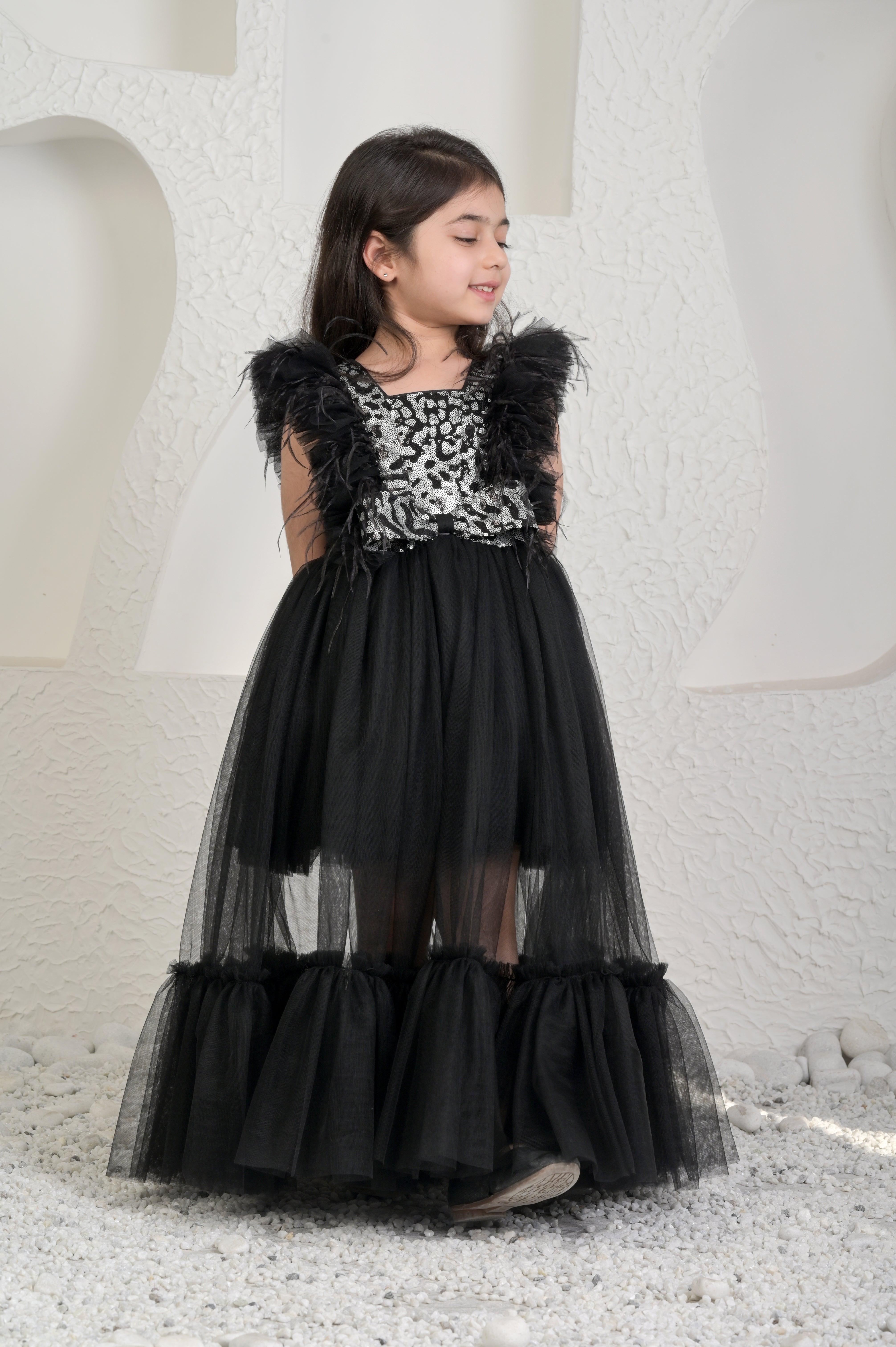 Black Silver Princess Gown