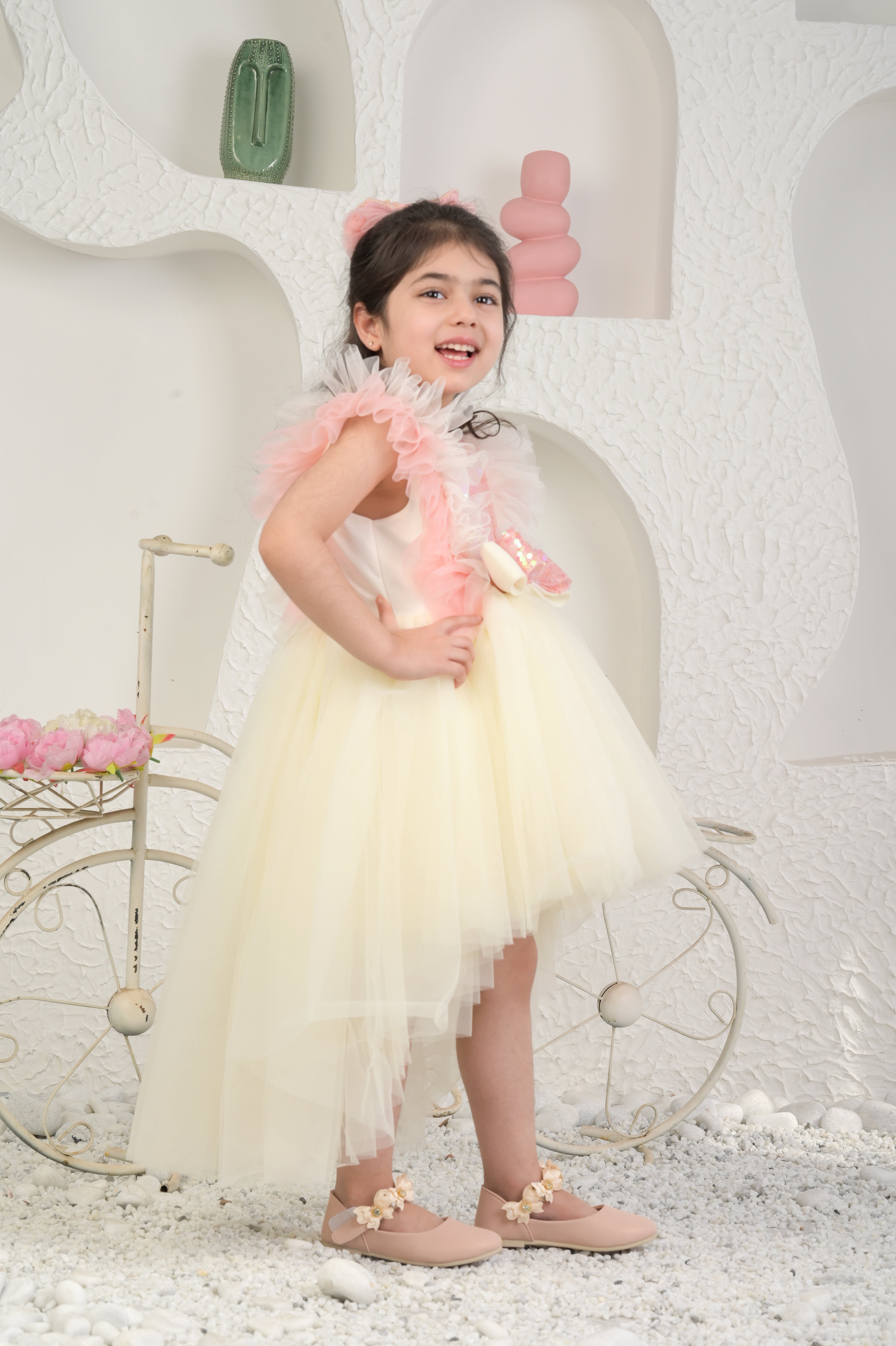 Off White High Low Dress