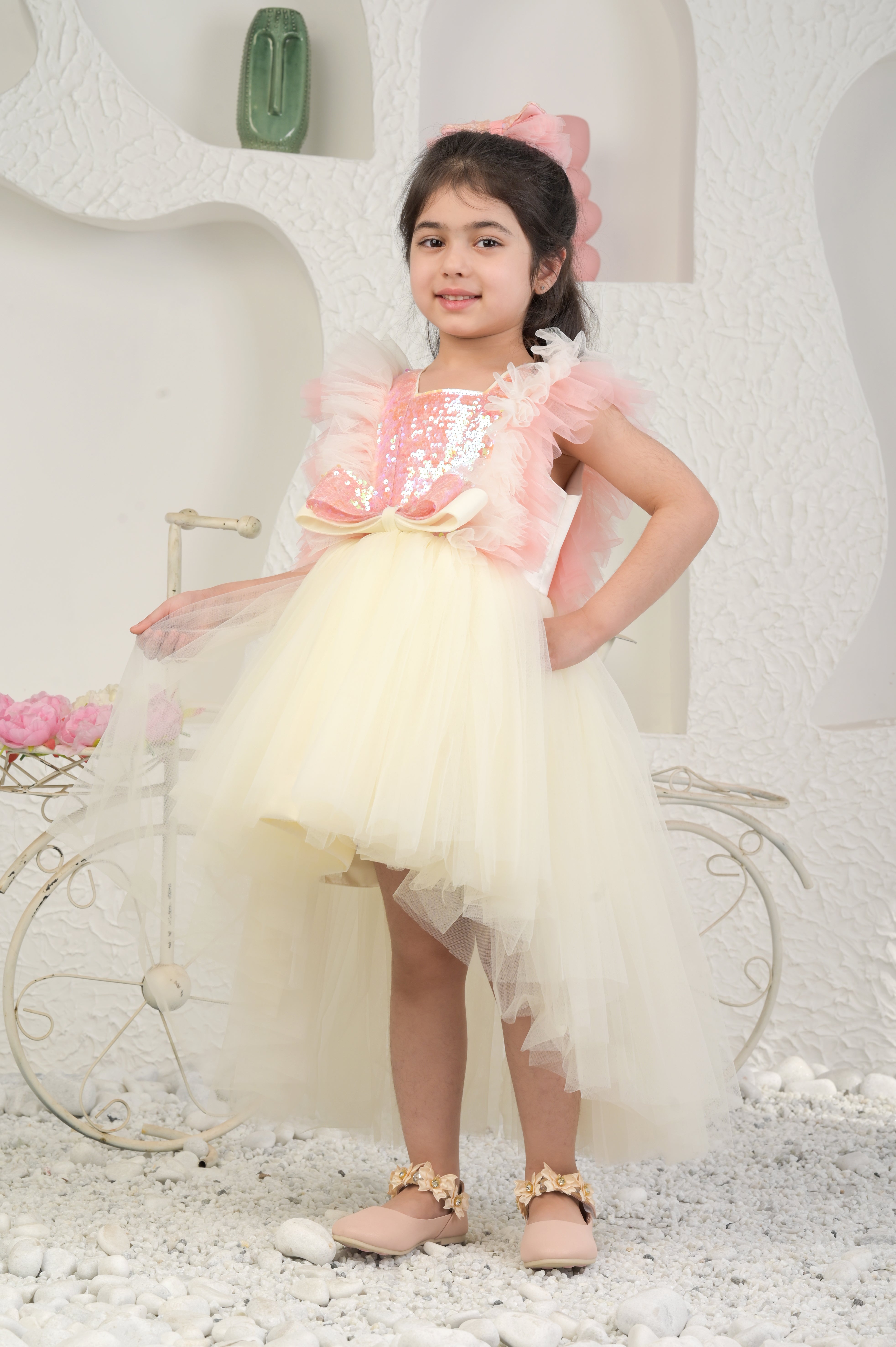 Off White High Low Dress