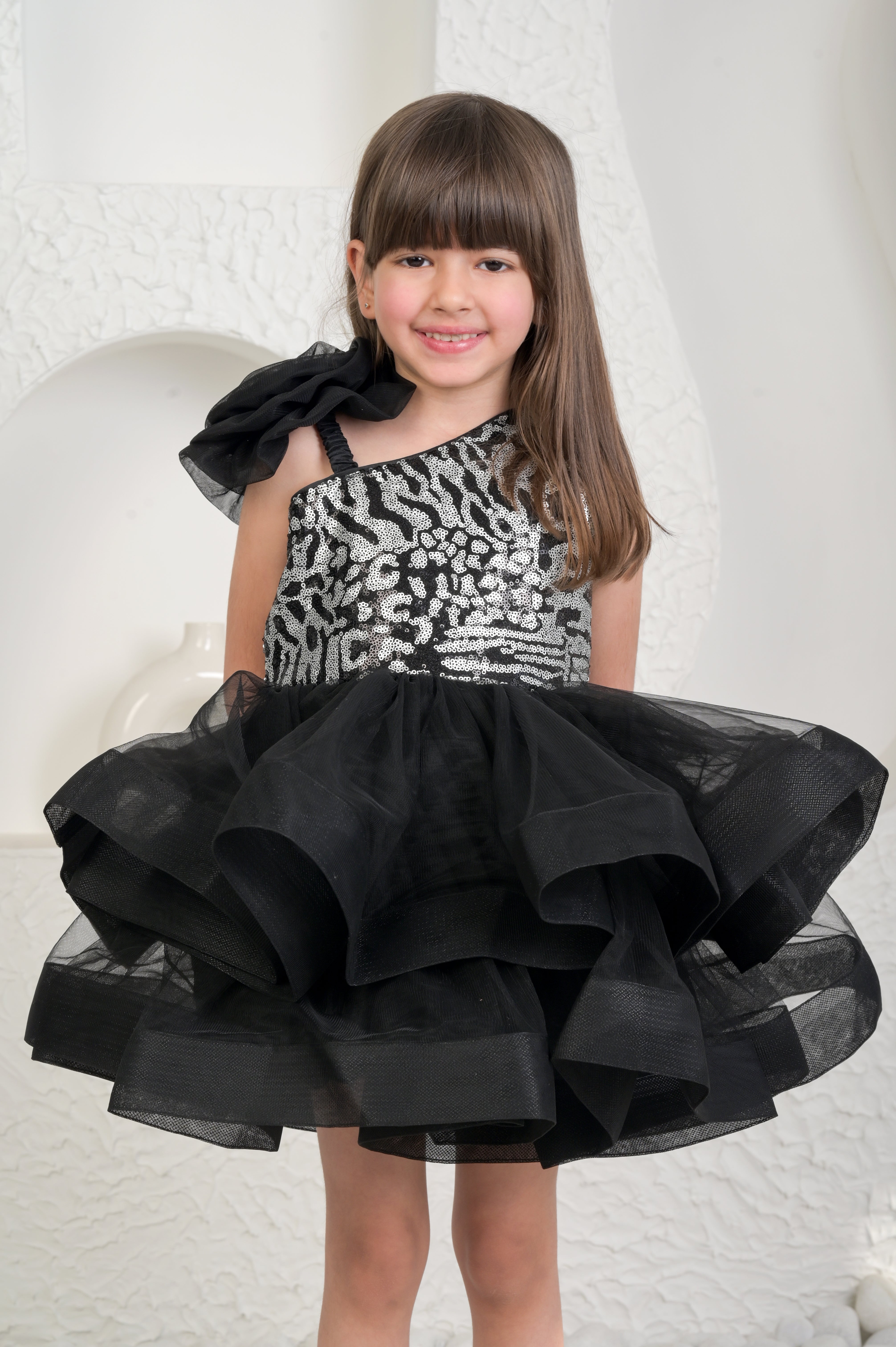 Evelyn Black Seqins Dress