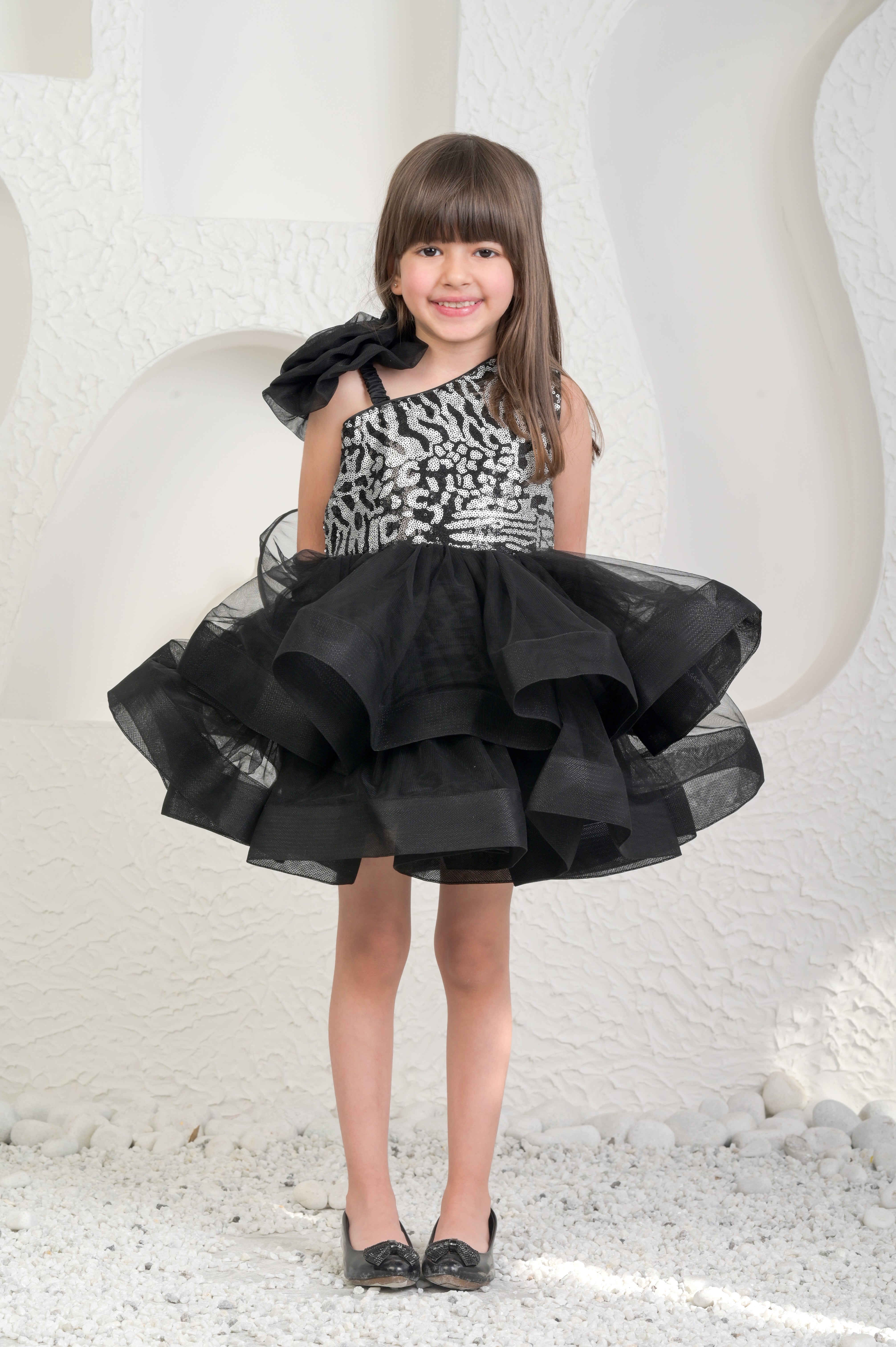 Evelyn Black Seqins Dress