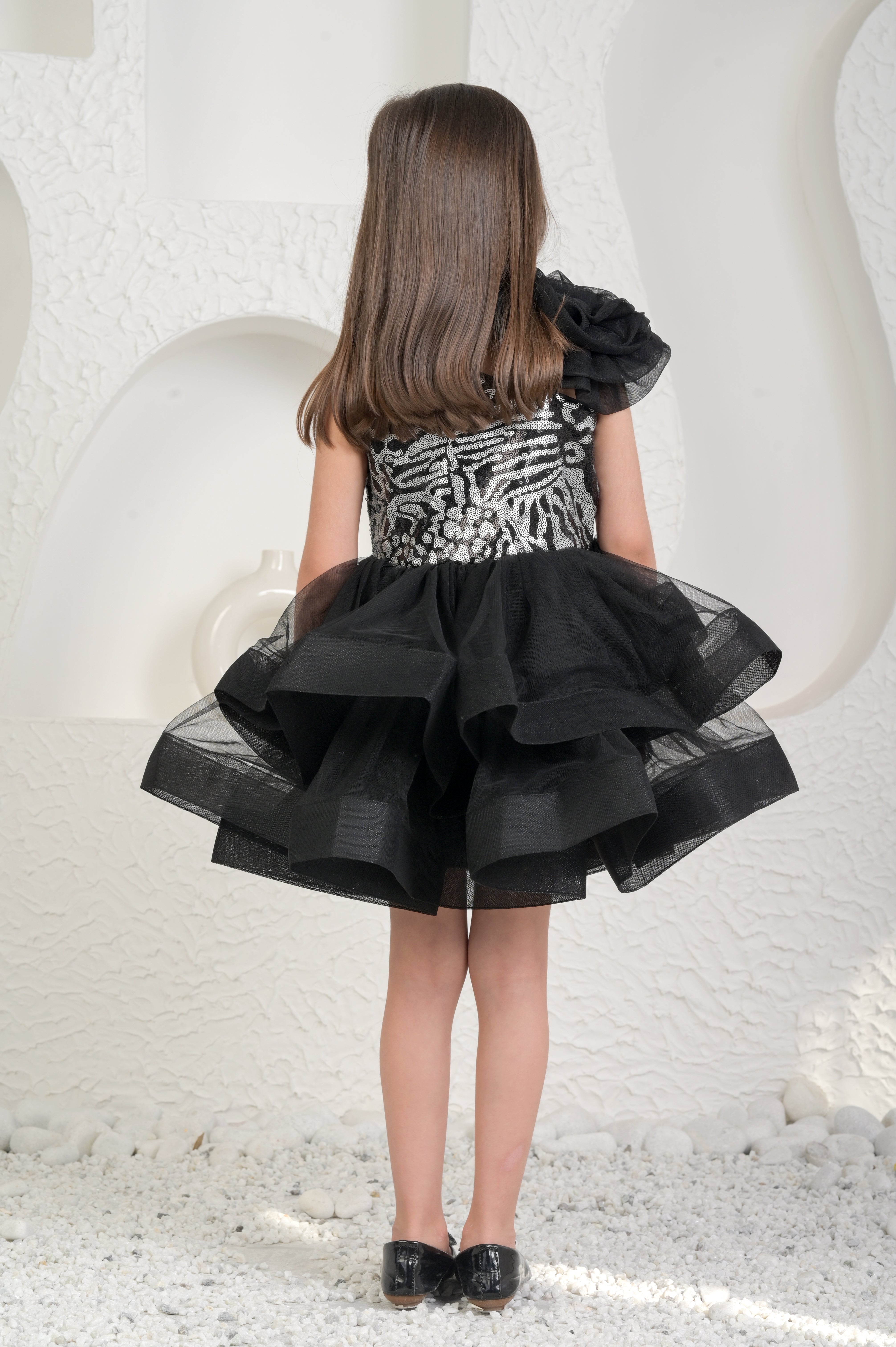 Evelyn Black Seqins Dress