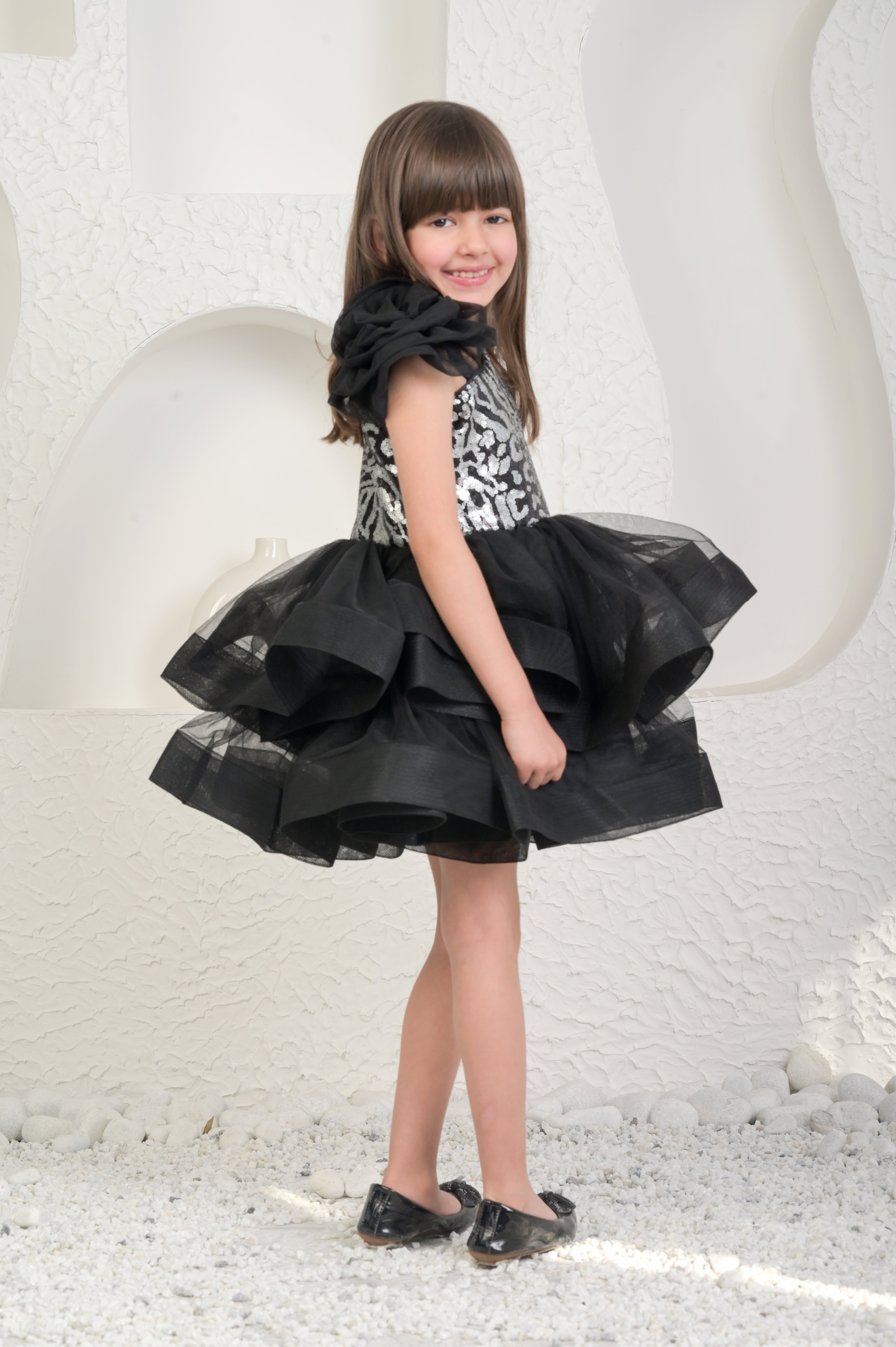 Evelyn Black Seqins Dress