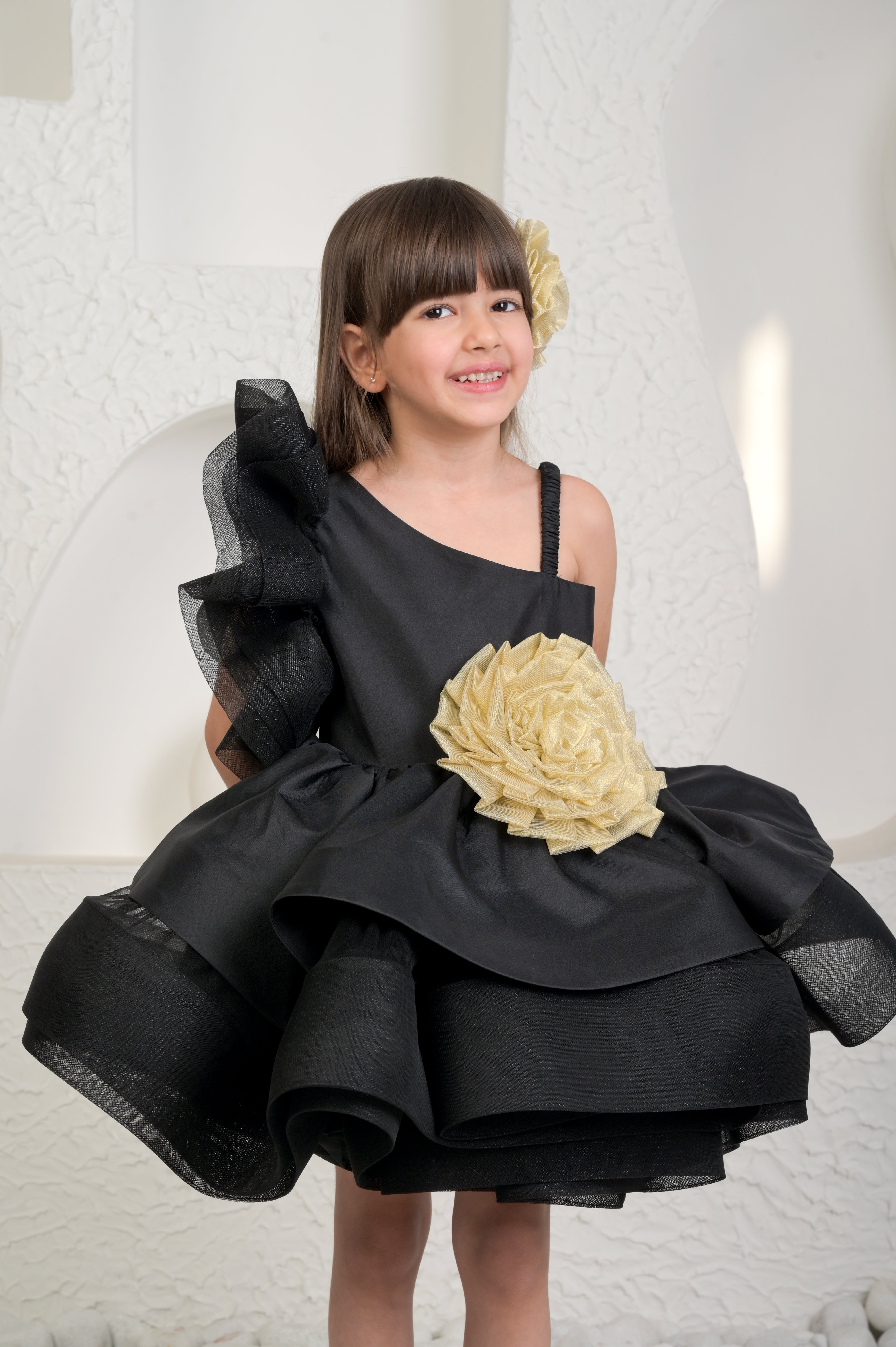 Black Golden Flower Dress