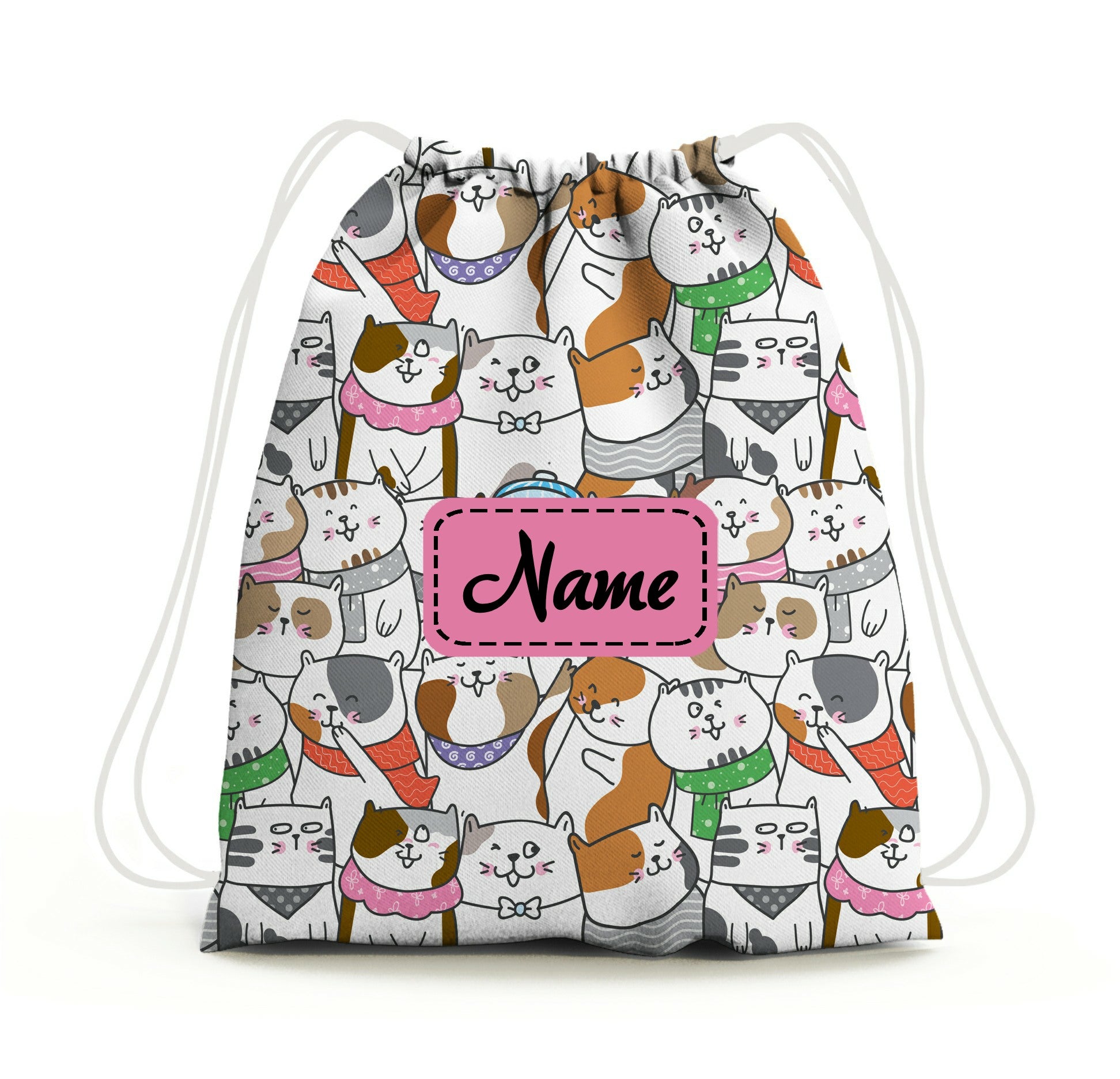 Baby of Mine Premium Waterproof Drawstring Backpack For Swimming Gym Yoga Tuition For 3-10 Years Girls And Boys - cat Collage Print