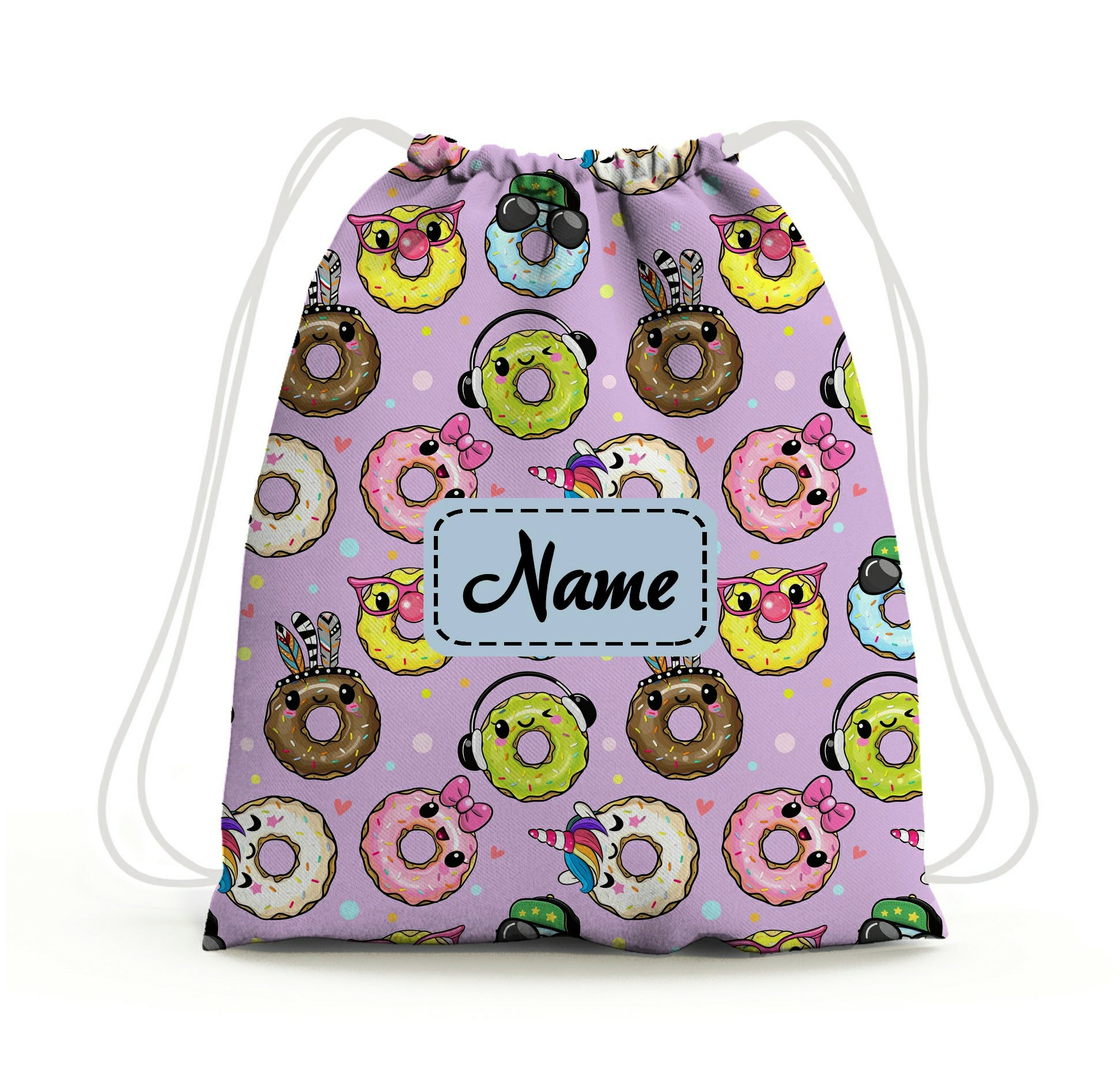Baby of Mine Premium Waterproof Drawstring Backpack For Swimming Gym Yoga Tuition For 3-10 Years Girls And Boys - Funky Donut Print