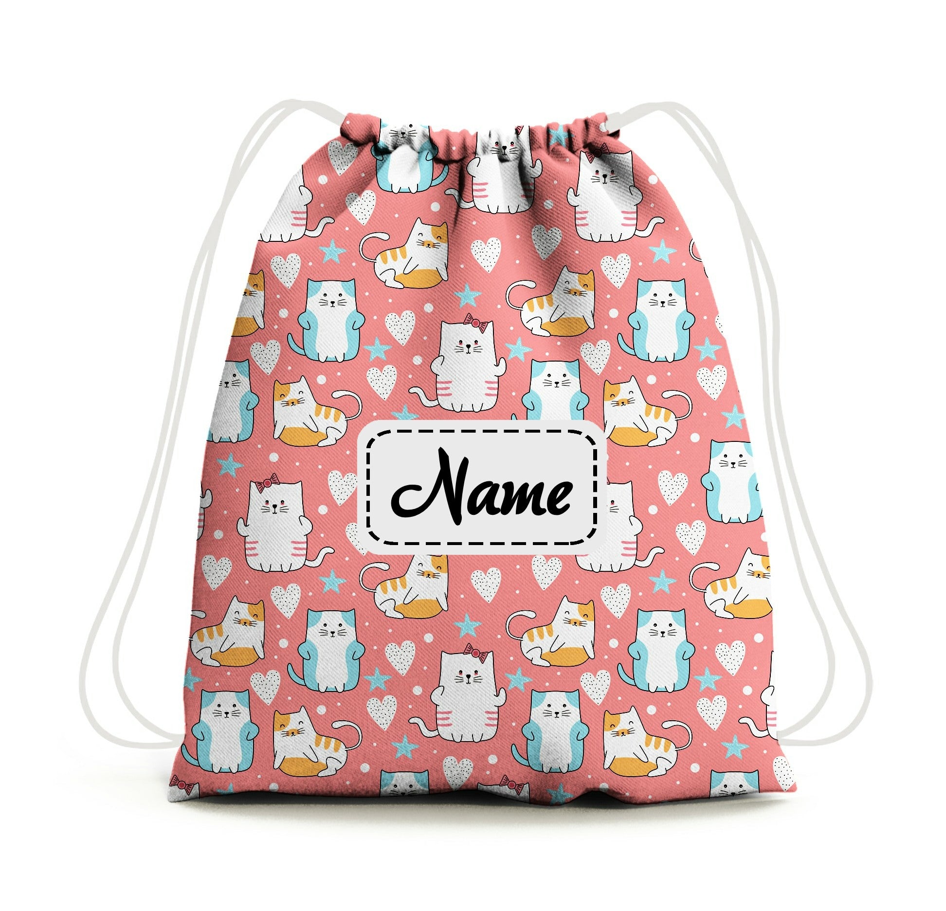 Baby of Mine Premium Waterproof Drawstring Backpack For Swimming Gym Yoga Tuition For 3-10 Years Girls And Boys - Funny Cat Print