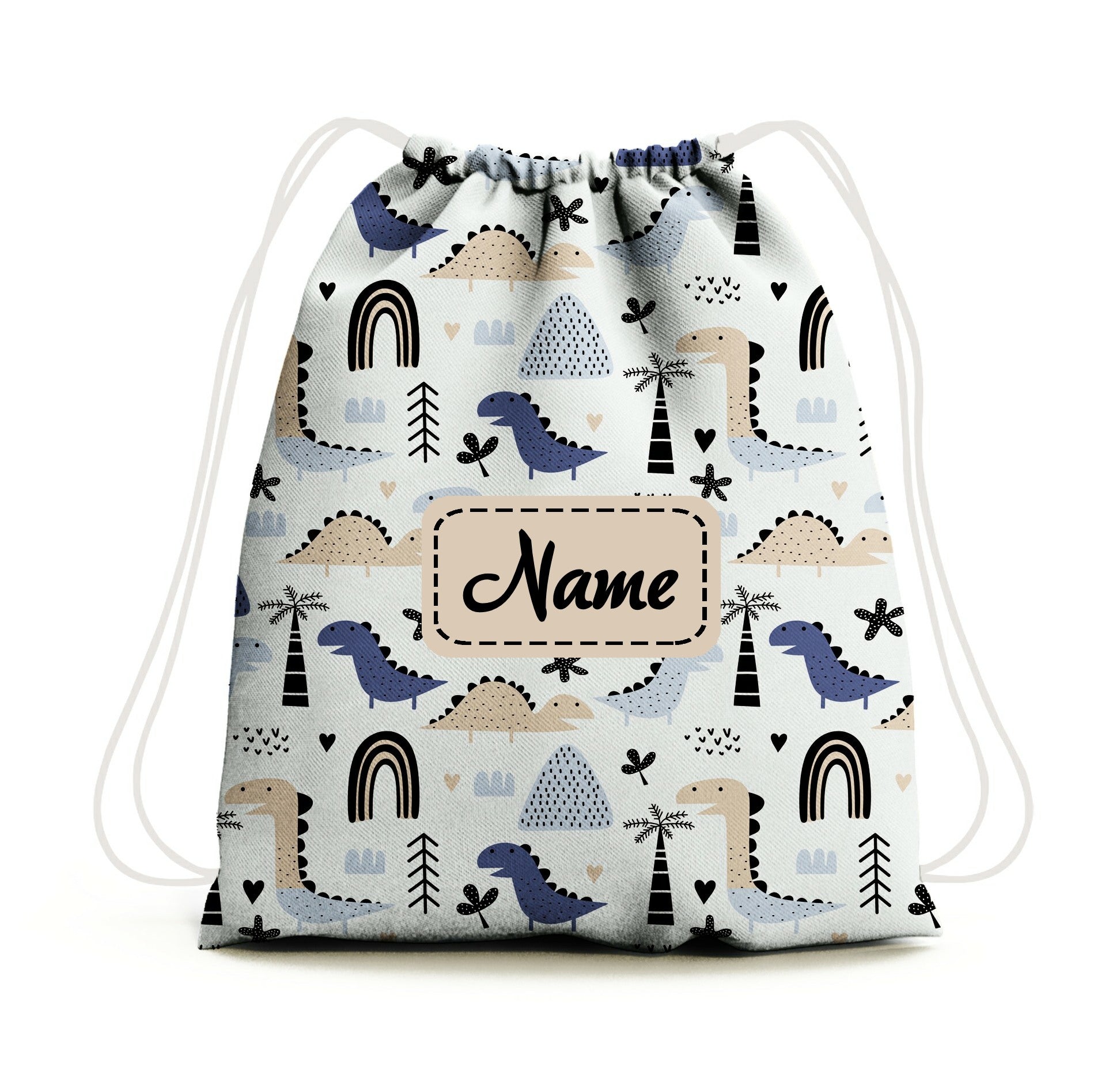 Baby of Mine Premium Waterproof Drawstring Backpack For Swimming Gym Yoga Tuition For 3-10 Years Girls And Boys - Dinosaur World Print