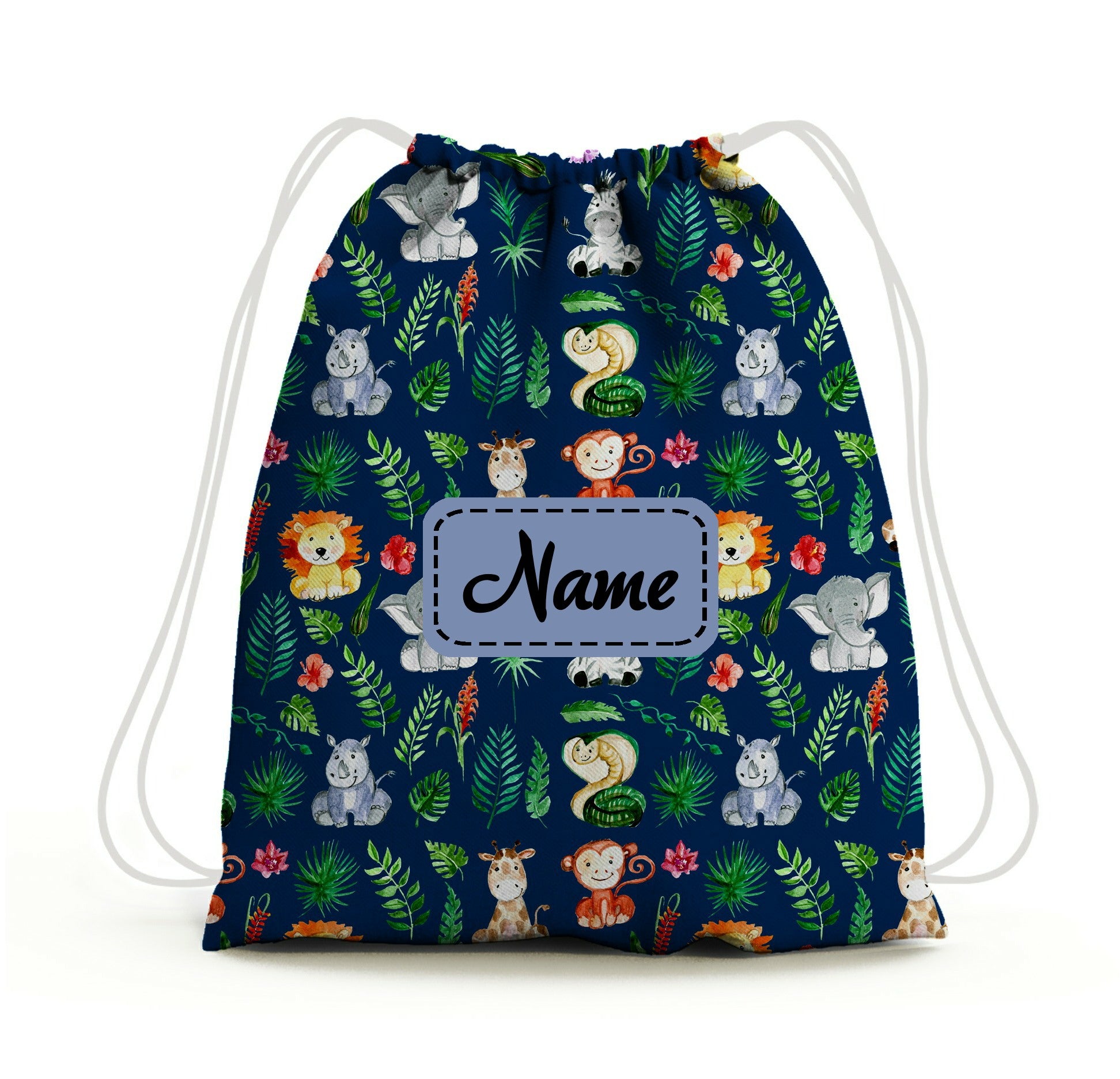 Baby of Mine Premium Waterproof Drawstring Backpack For Swimming Gym Yoga Tuition For 3-10 Years Girls And Boys - Jungle Animals Print