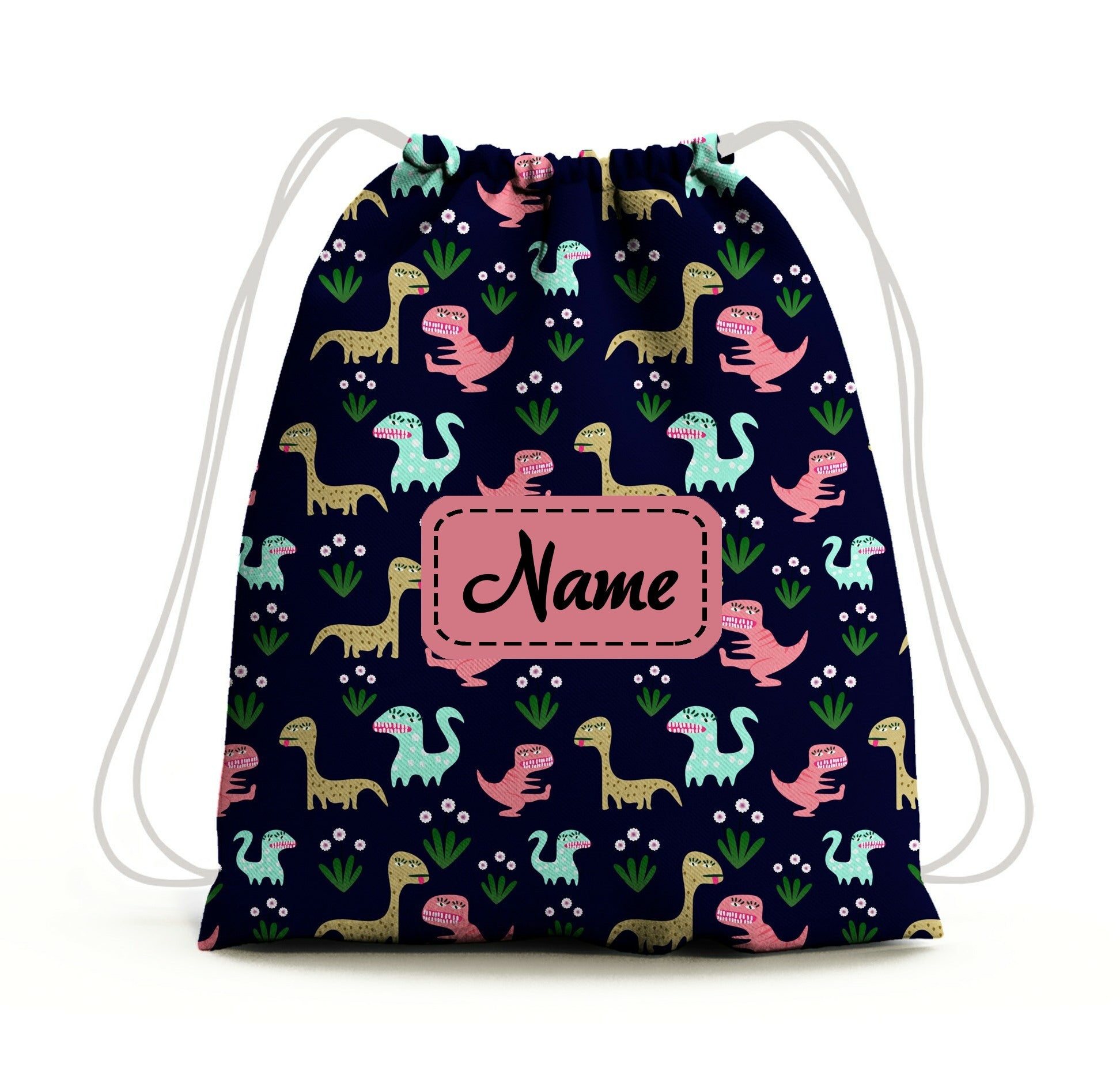 Baby of Mine Premium Waterproof Drawstring Backpack For Swimming Gym Yoga Tuition For 3-10 Years Girls And Boys - Dinosaur Park Print