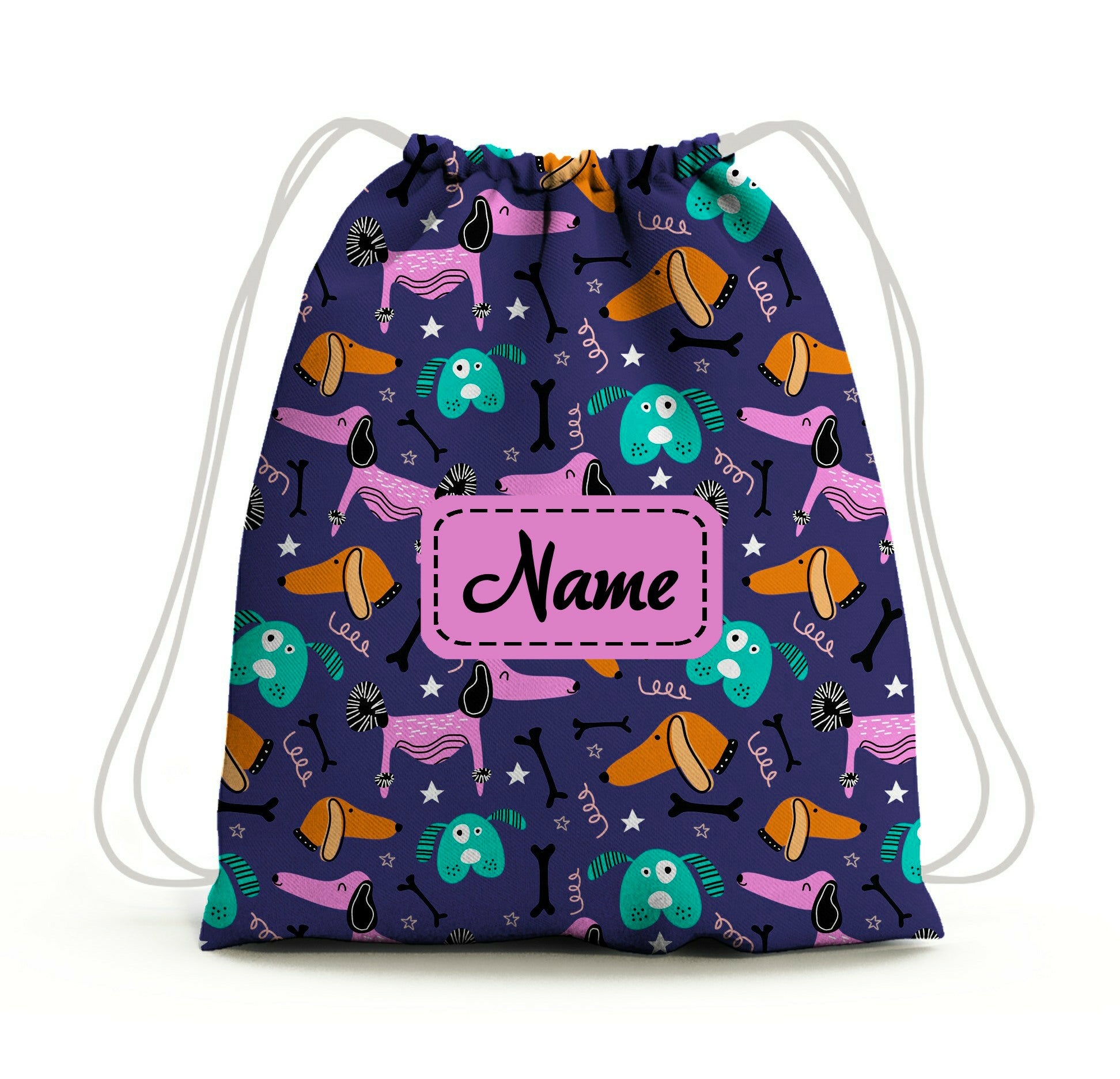 Baby of Mine Premium Waterproof Drawstring Backpack For Swimming Gym Yoga Tuition For 3-10 Years Girls And Boys - Wiener Dog Print