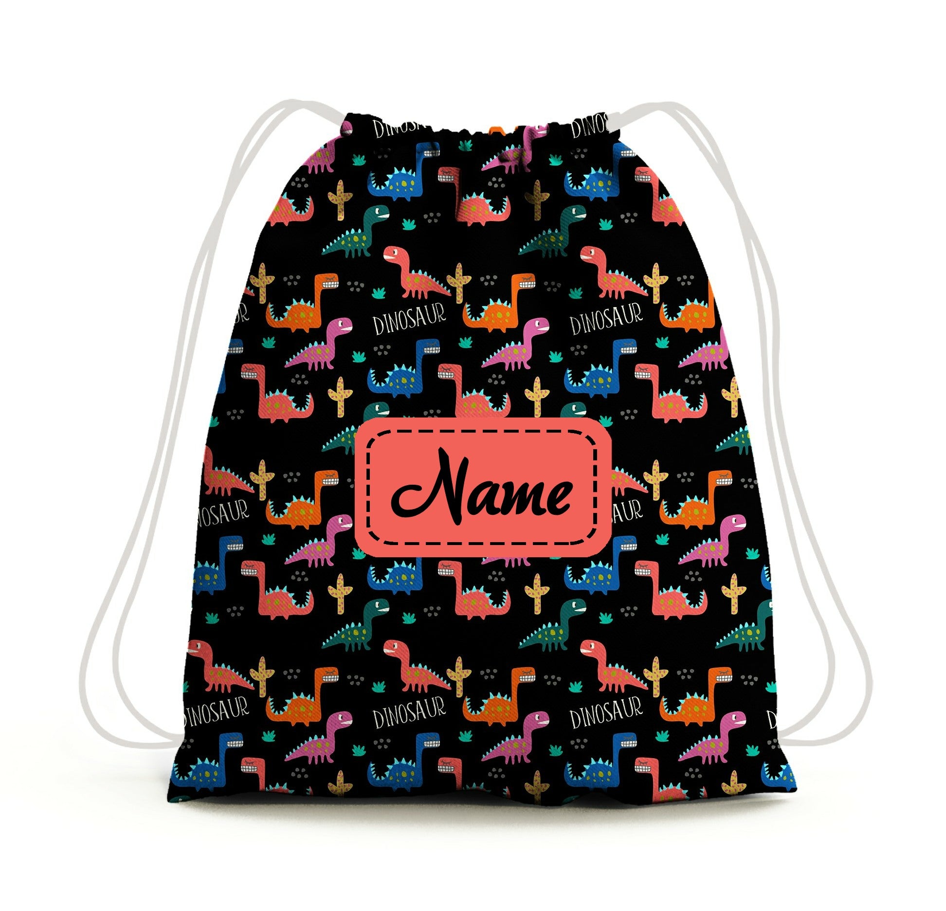 Baby of Mine Premium Waterproof Drawstring Backpack For Swimming Gym Yoga Tuition For 3-10 Years Girls And Boys - T-Rex Print