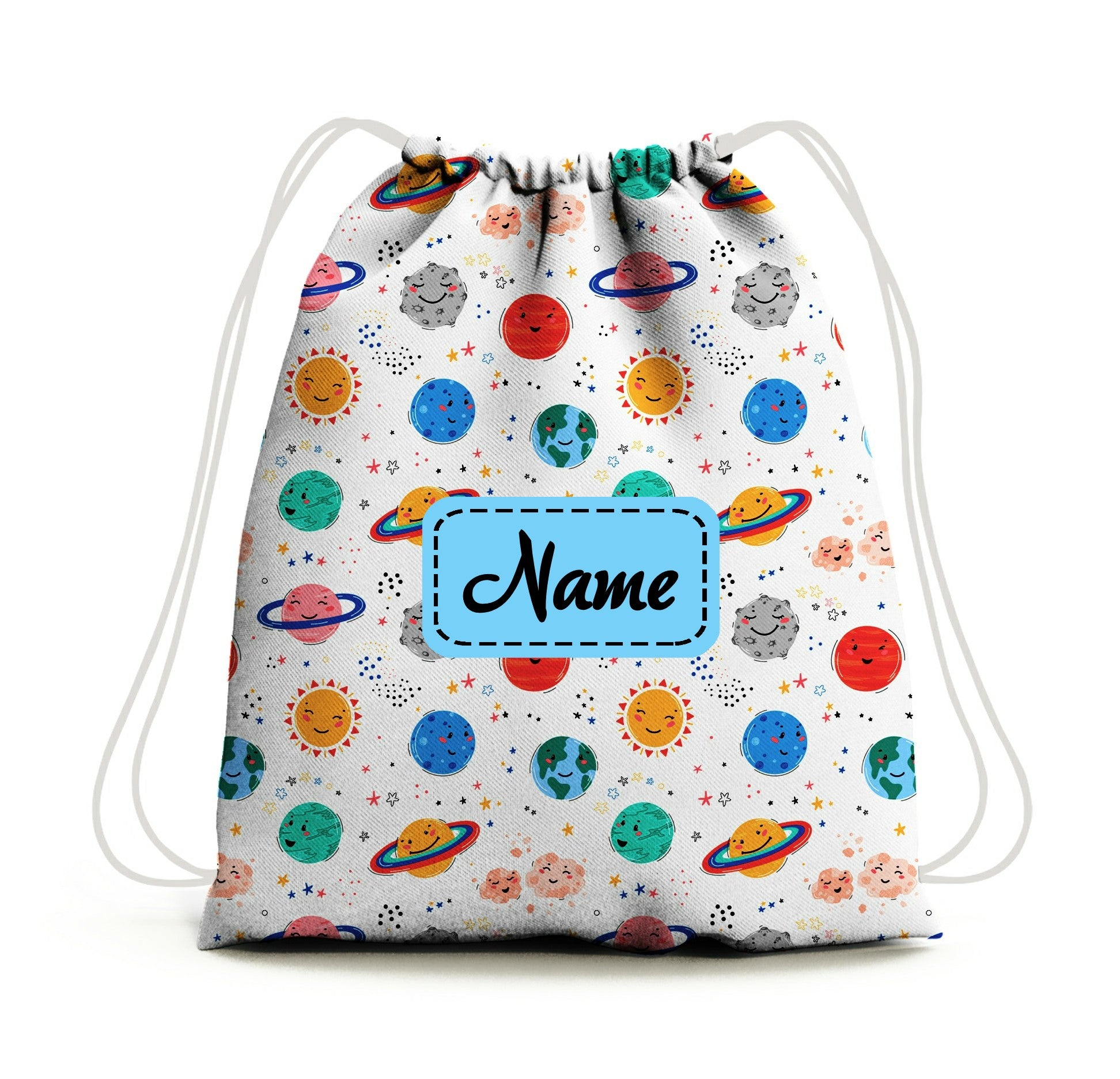 Baby of Mine Premium Waterproof Drawstring Backpack For Swimming Gym Yoga Tuition For 3-10 Years Girls And Boys - Galaxy Print