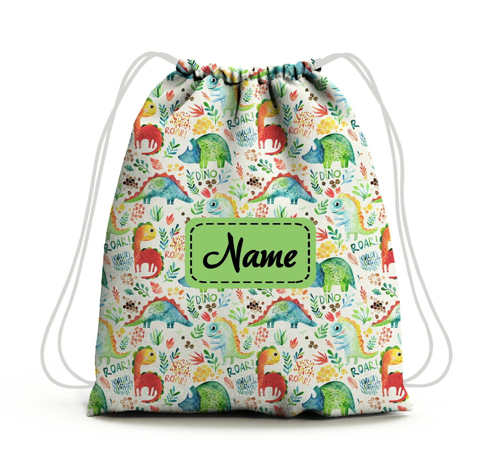 Baby of Mine Premium Waterproof Drawstring Backpack For Swimming Gym Yoga Tuition For 3-10 Years Girls And Boys - Dino Roar Print