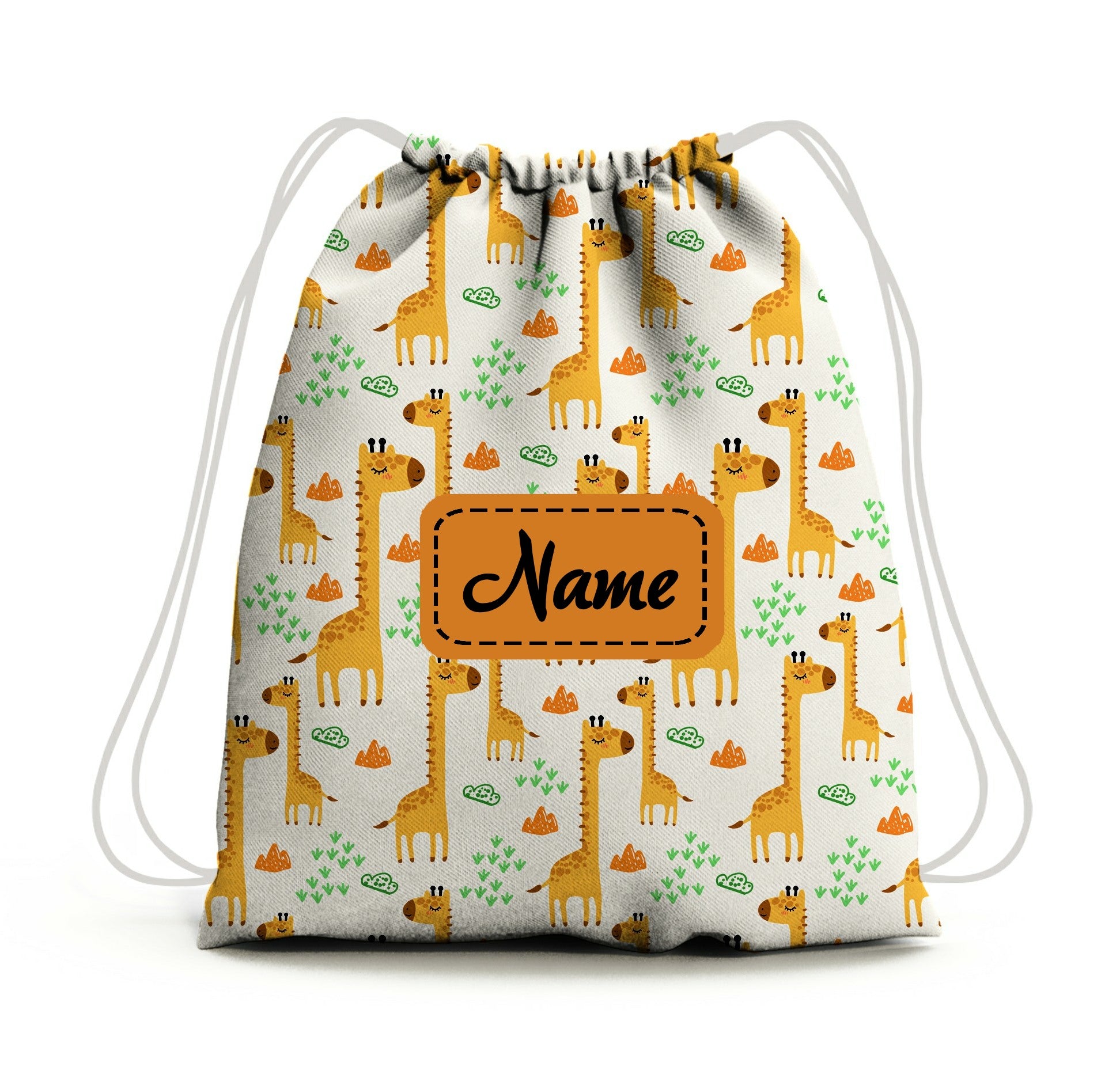 Baby of Mine Premium Waterproof Drawstring Backpack For Swimming Gym Yoga Tuition For 3-10 Years Girls And Boys - Giraffe Print