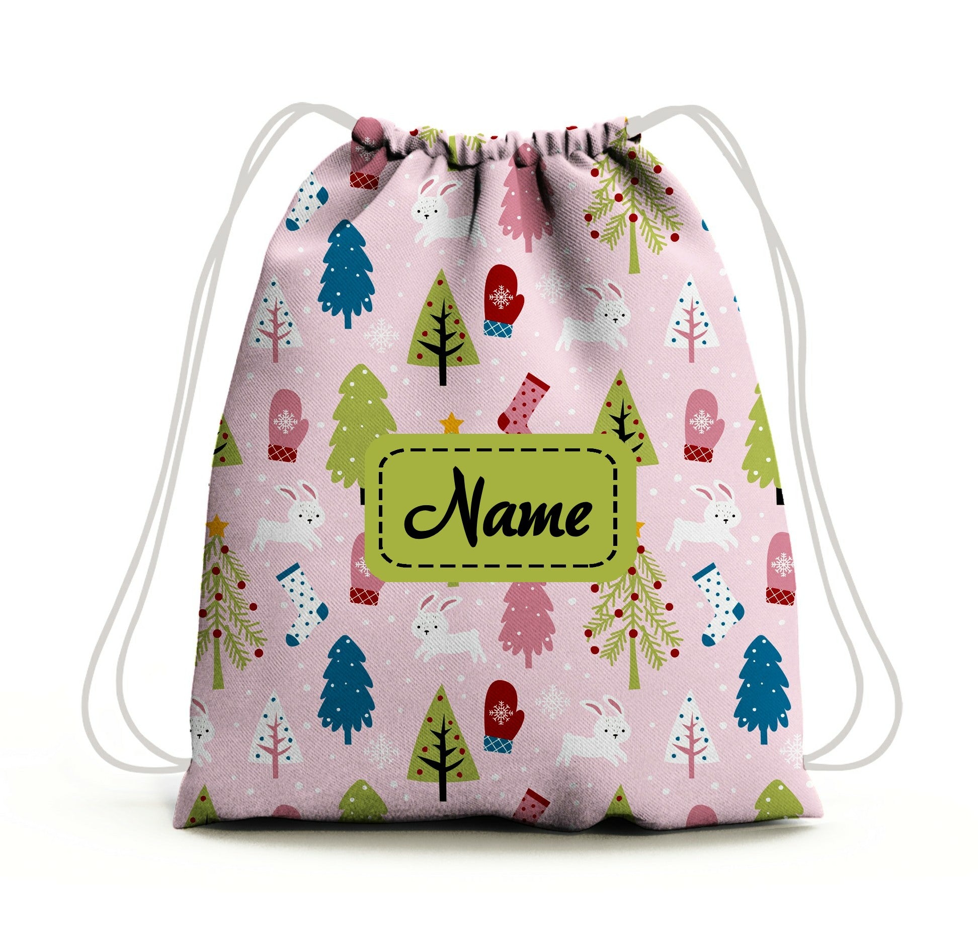 Baby of Mine Premium Waterproof Drawstring Backpack For Swimming Gym Yoga Tuition For 3-10 Years Girls And Boys -  Christmas Print