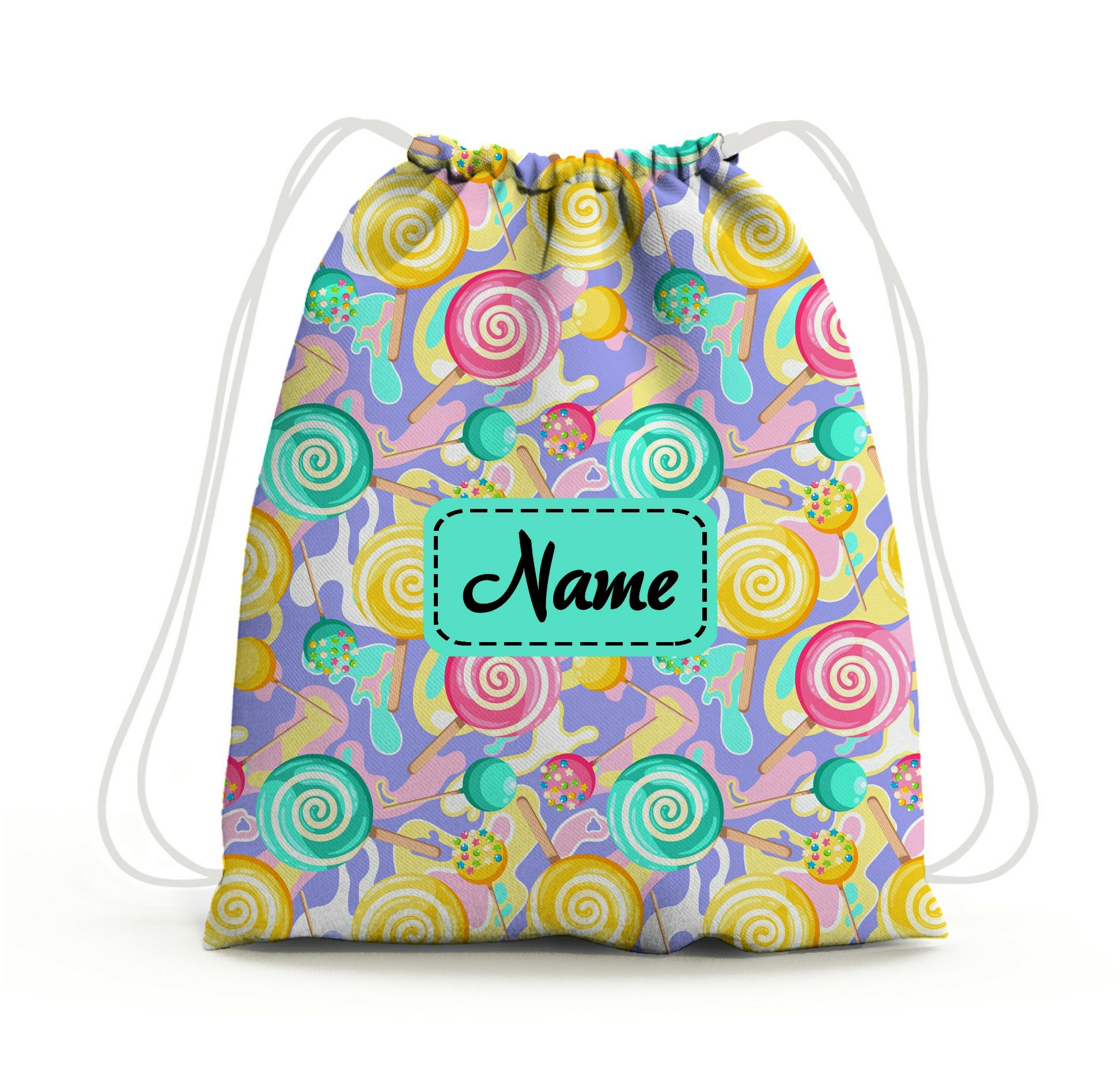 Baby of Mine Premium Waterproof Drawstring Backpack For Swimming Gym Yoga Tuition For 3-10 Years Girls And Boys - Colourful Candy Print