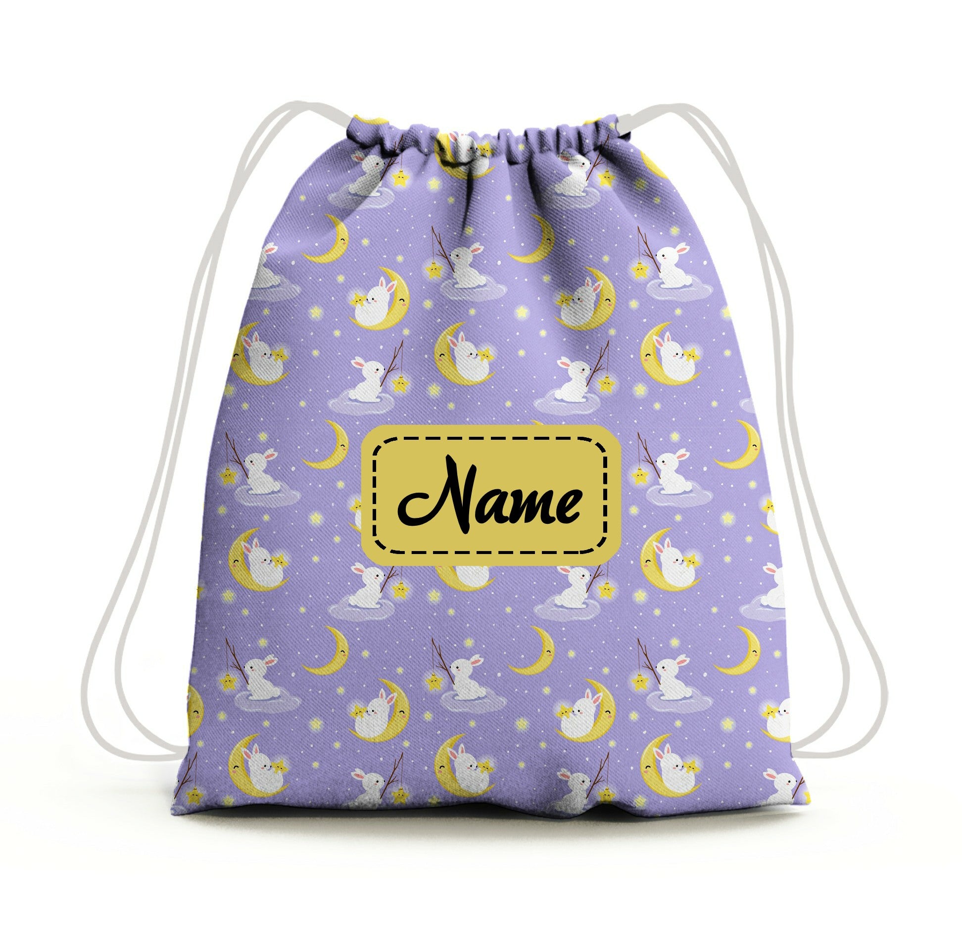 Baby of Mine Premium Waterproof Drawstring Backpack For Swimming Gym Yoga Tuition For 3-10 Years Girls And Boys - Rabbit Sky Print