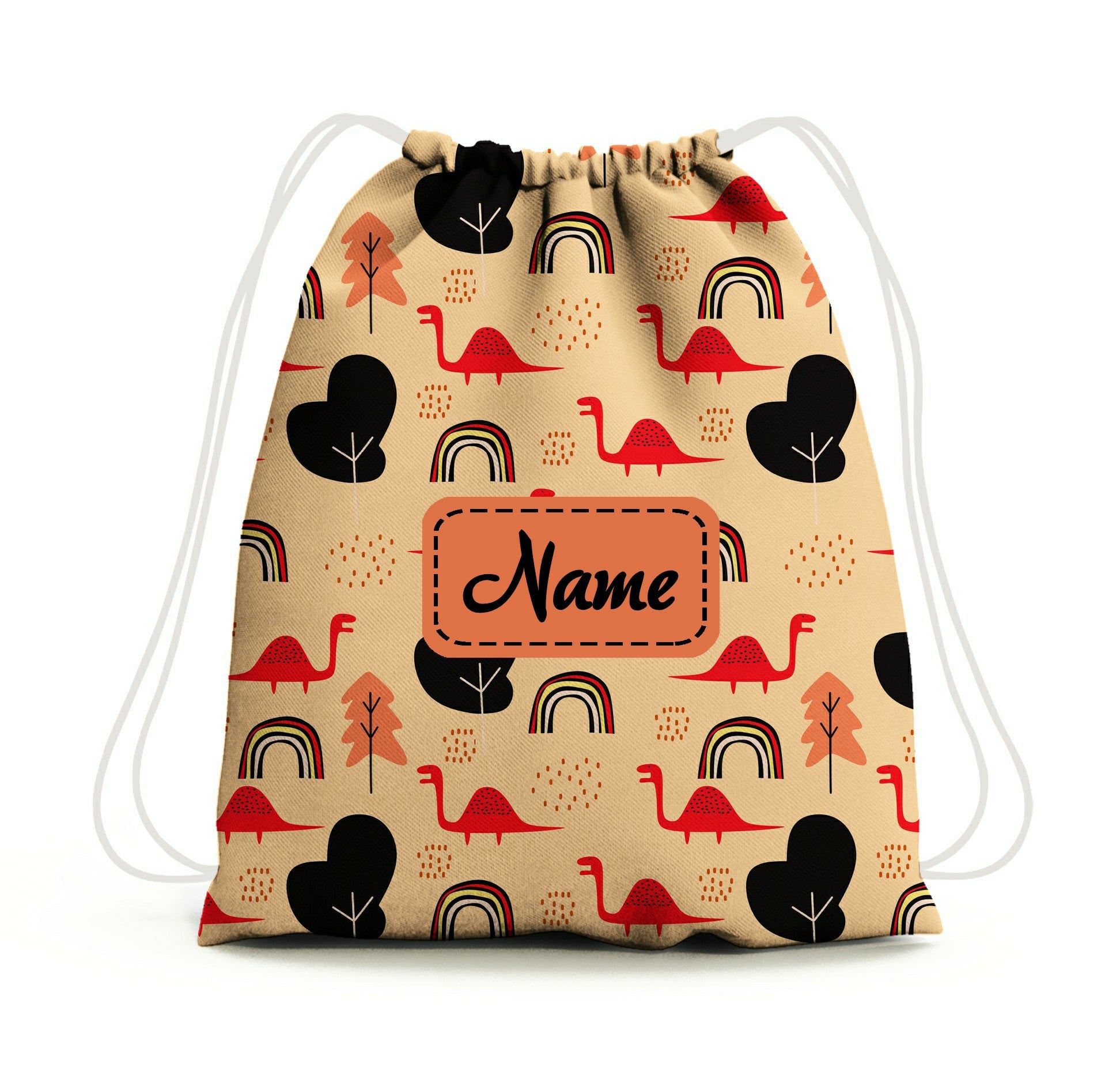 Baby of Mine Premium Waterproof Drawstring Backpack For Swimming Gym Yoga Tuition For 3-10 Years Girls And Boys - Dinosaur City Print