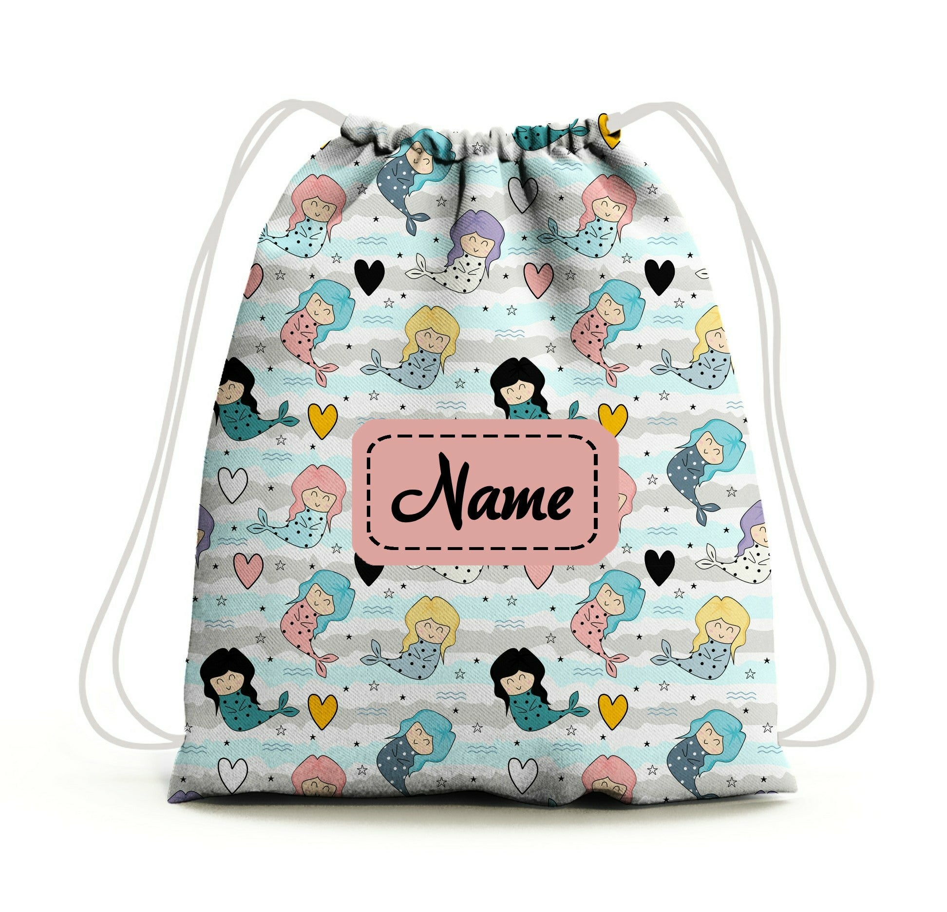 Baby of Mine Premium Waterproof Drawstring Backpack For Swimming Gym Yoga Tuition For 3-10 Years Girls And Boys - Mermaid Print