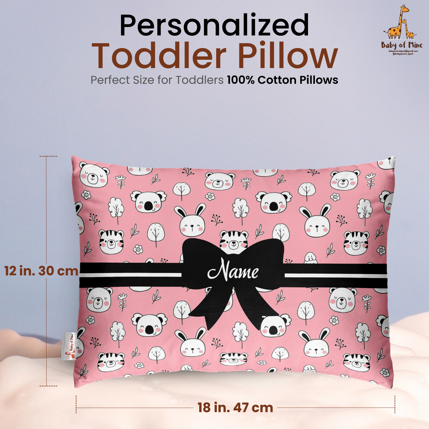 Baby of Mine Premium Baby Infant Pillow for Kids Age 1 Year To 5 Years - Imported Super Soft Fabric - Animal Face Print