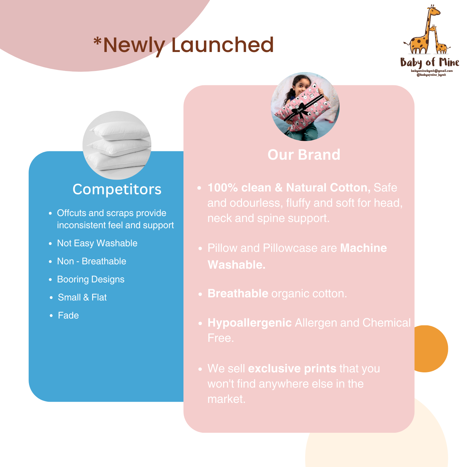 Baby of Mine Premium Baby Infant Pillow for Kids Age 1 Year To 5 Years - Imported Super Soft Fabric - Animal Face Print