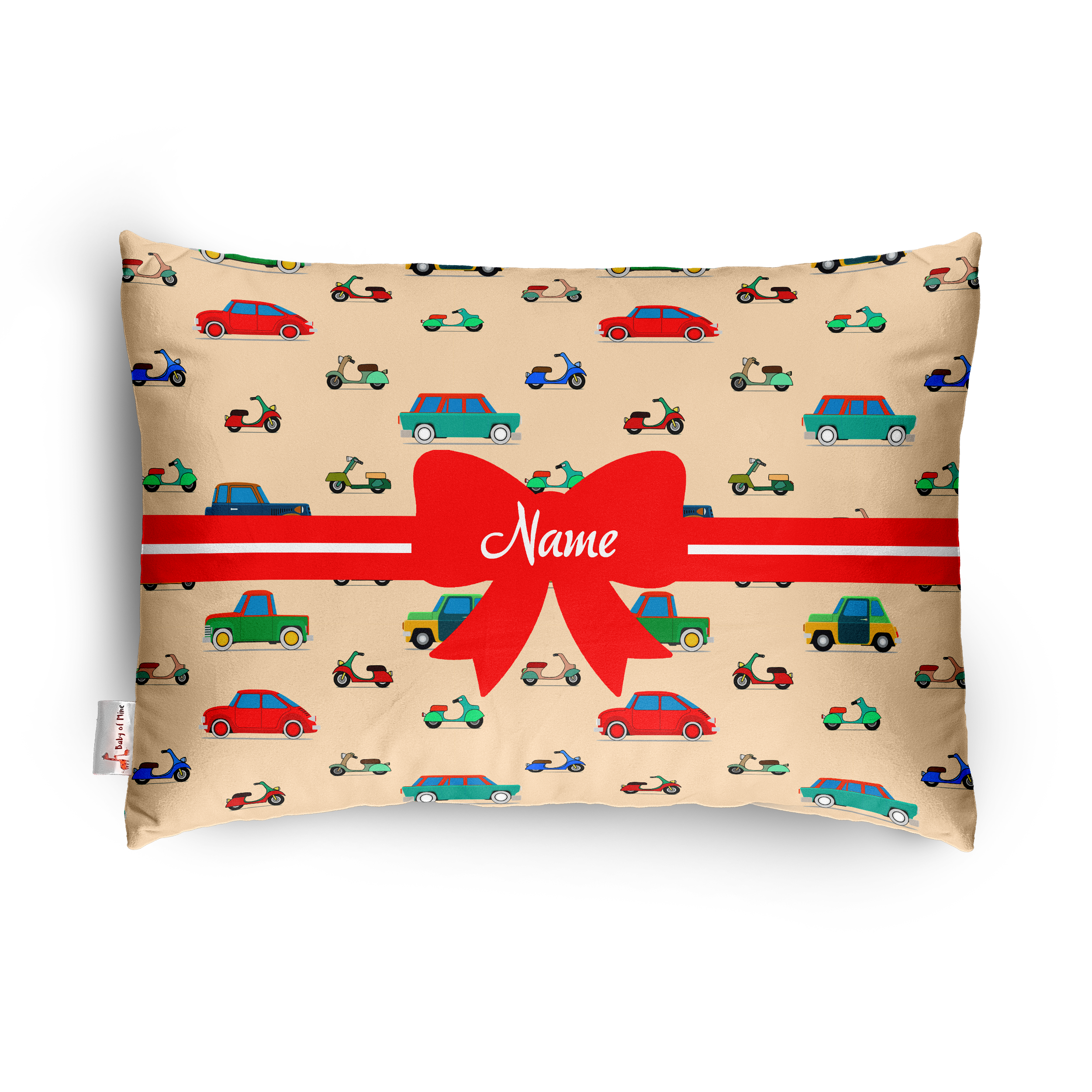 Baby of Mine Premium Baby Infant Pillow for Kids Age 1 Year To 5 Years - Imported Super Soft Fabric - Vintage Cars Print
