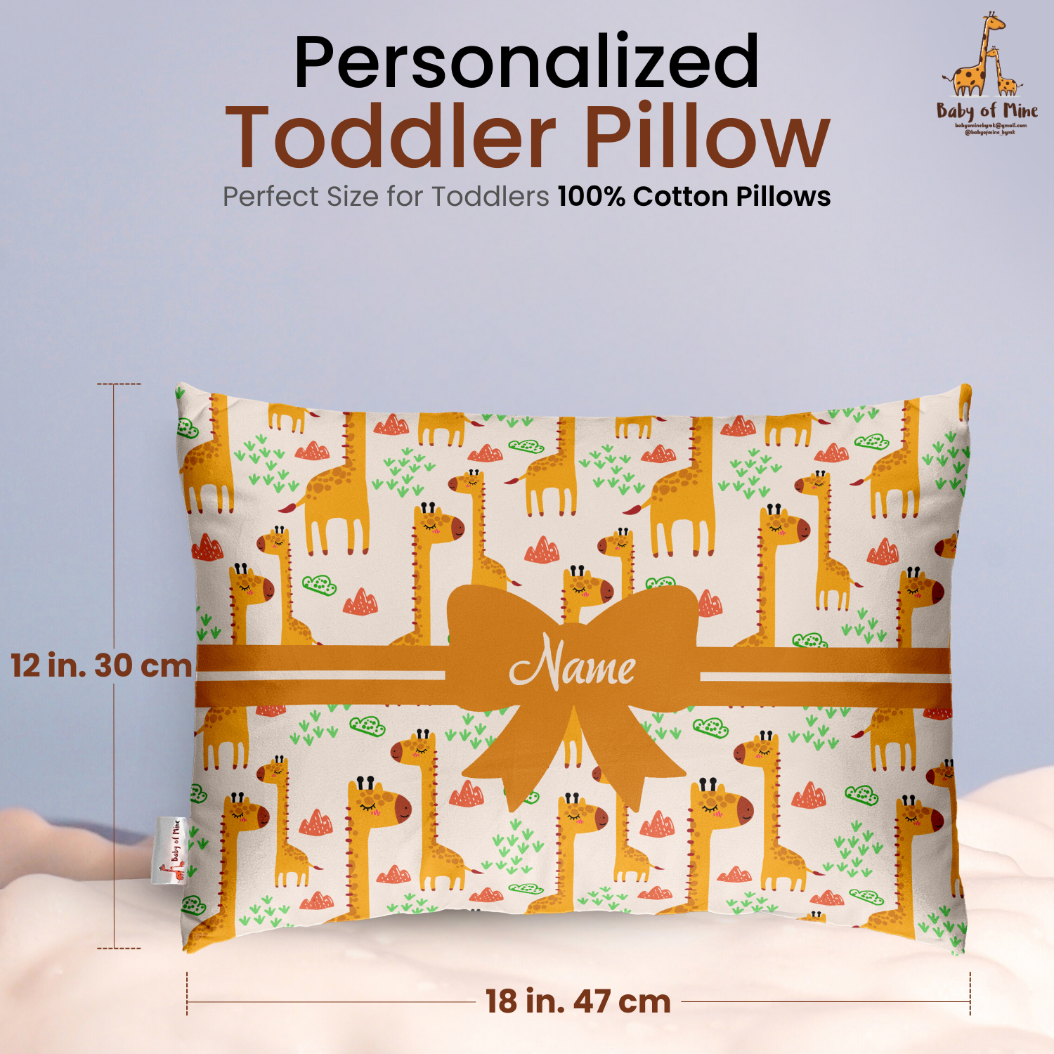 Baby of Mine Premium Baby Infant Pillow for Kids Age 1 Year To 5 Years - Imported Super Soft Fabric - Giraffe Print