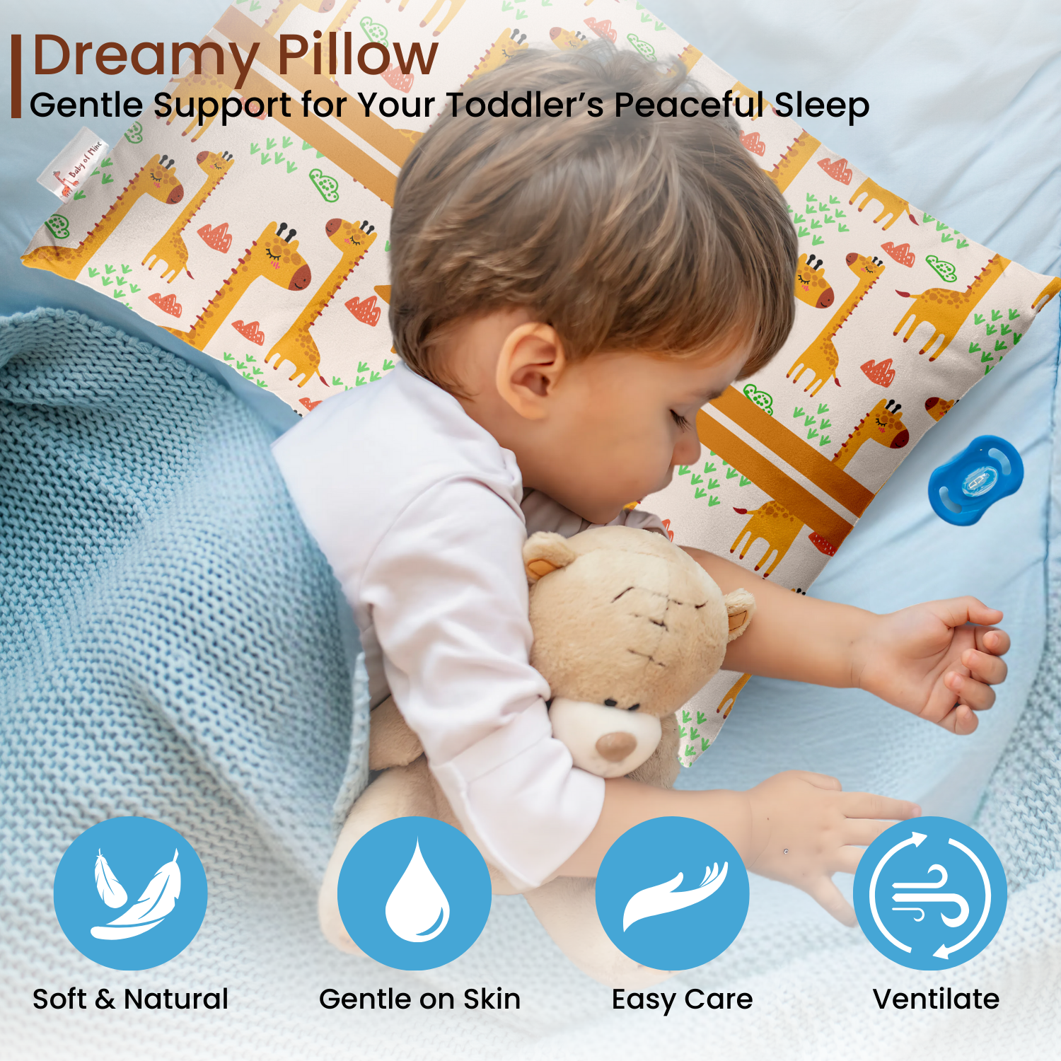 Baby of Mine Premium Baby Infant Pillow for Kids Age 1 Year To 5 Years - Imported Super Soft Fabric - Giraffe Print