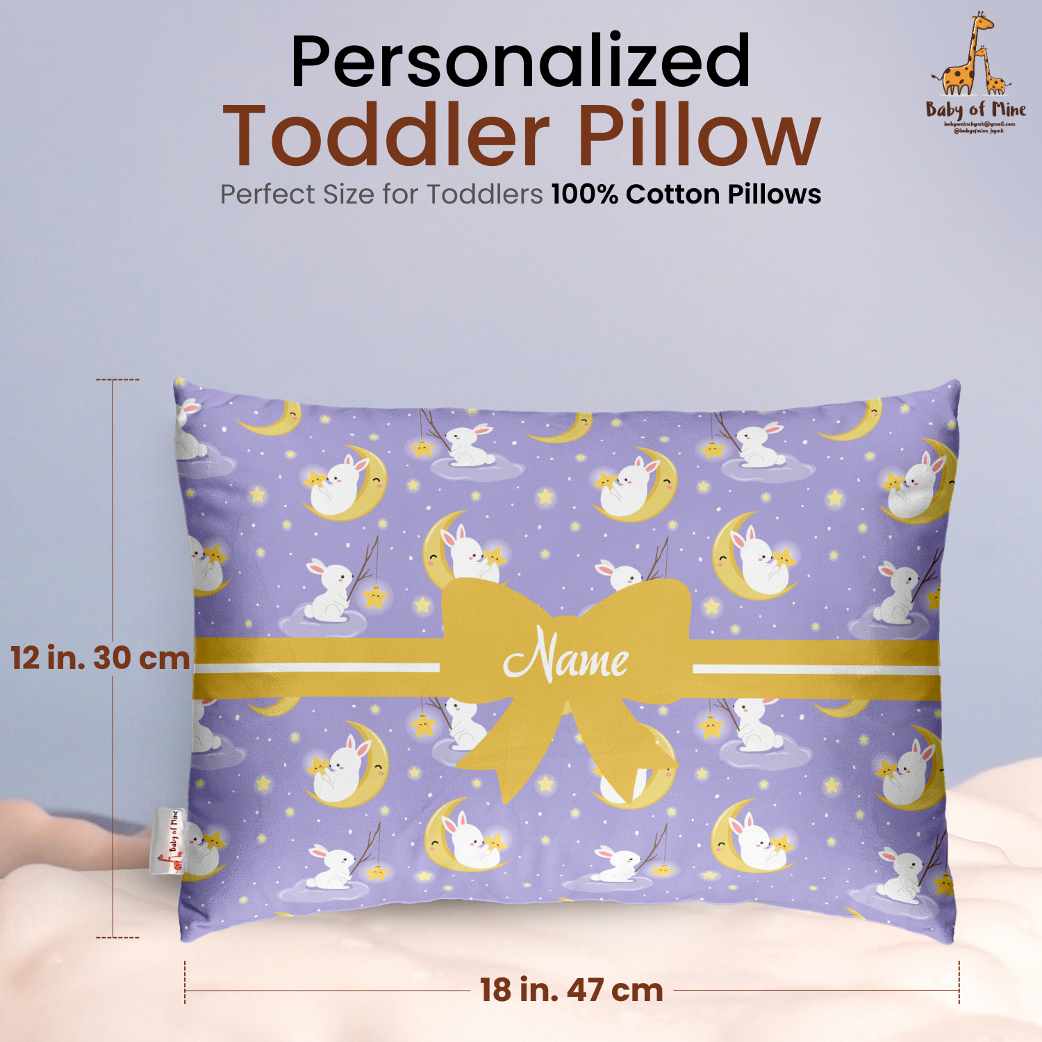 Baby of Mine Premium Baby Infant Pillow for Kids Age 1 Year To 5 Years - Imported Super Soft Fabric - Sky Rabbit Print