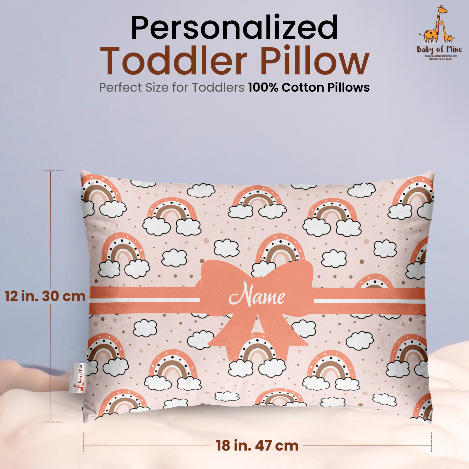 Baby of Mine Premium Baby Infant Pillow for Kids Age 1 Year To 5 Years - Imported Super Soft Fabric - Ranbbow  Print