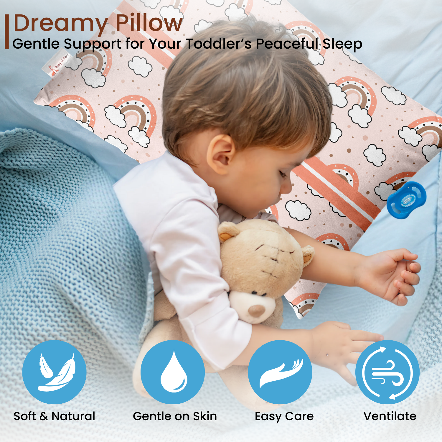 Baby of Mine Premium Baby Infant Pillow for Kids Age 1 Year To 5 Years - Imported Super Soft Fabric - Ranbbow  Print