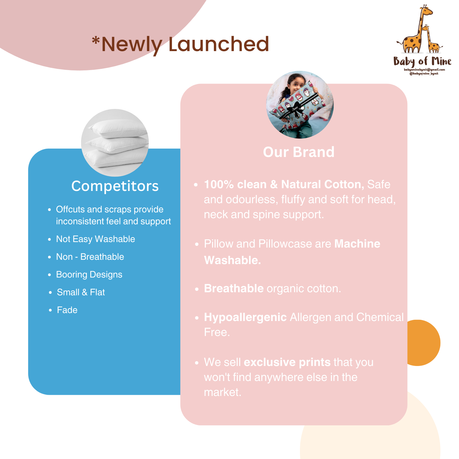 Baby of Mine Premium Baby Infant Pillow for Kids Age 1 Year To 5 Years - Imported Super Soft Fabric - Ice Penguin Print