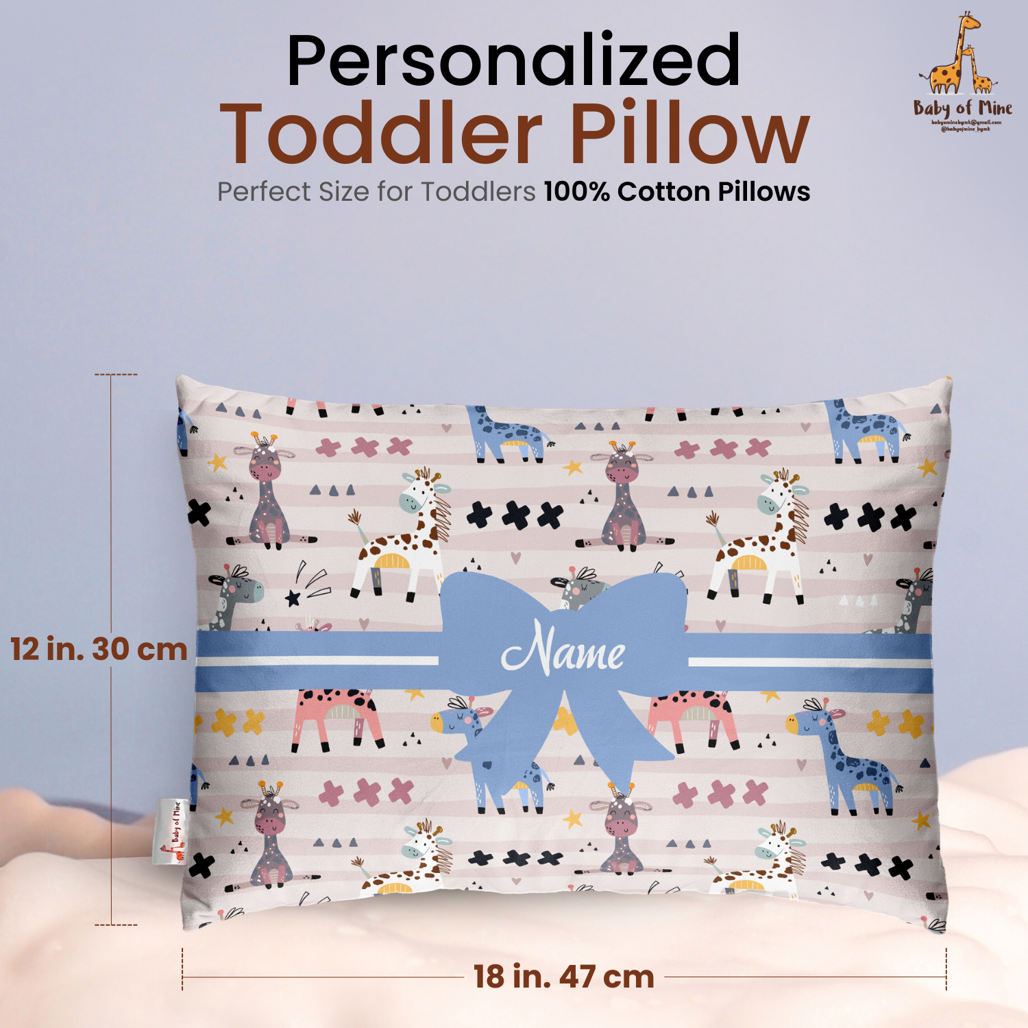 Baby of Mine Premium Baby Infant Pillow for Kids Age 1 Year To 5 Years - Imported Super Soft Fabric - Baby Giraffe Print