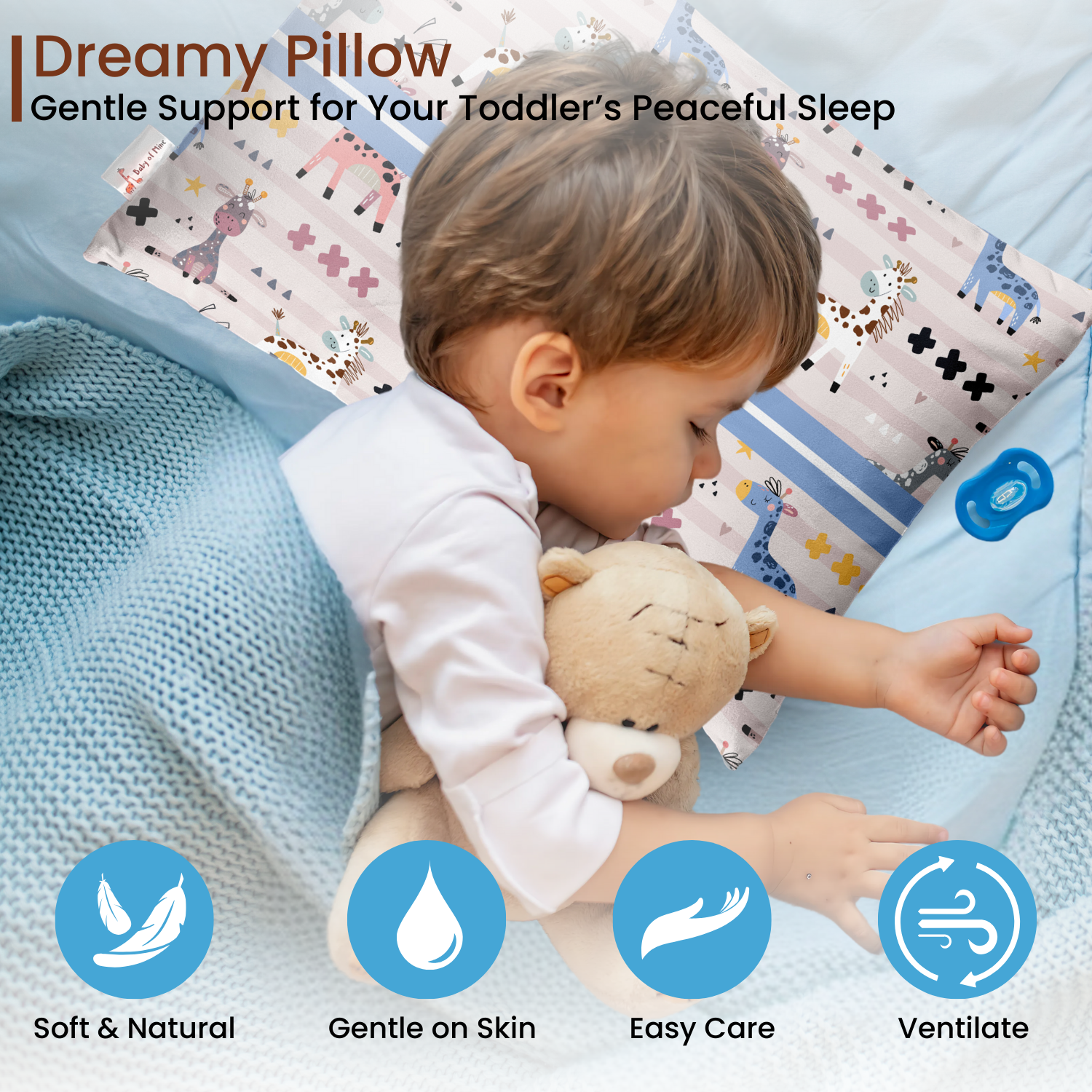 Baby of Mine Premium Baby Infant Pillow for Kids Age 1 Year To 5 Years - Imported Super Soft Fabric - Baby Giraffe Print