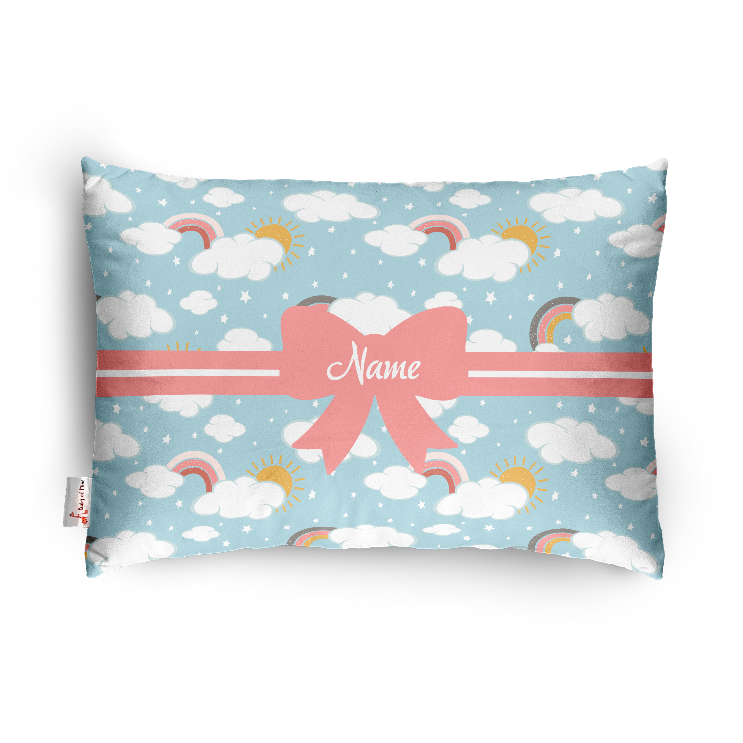 Baby of Mine Premium Baby Infant Pillow for Kids Age 1 Year To 5 Years - Imported Super Soft Fabric - Blue Rainbow Cloud Print