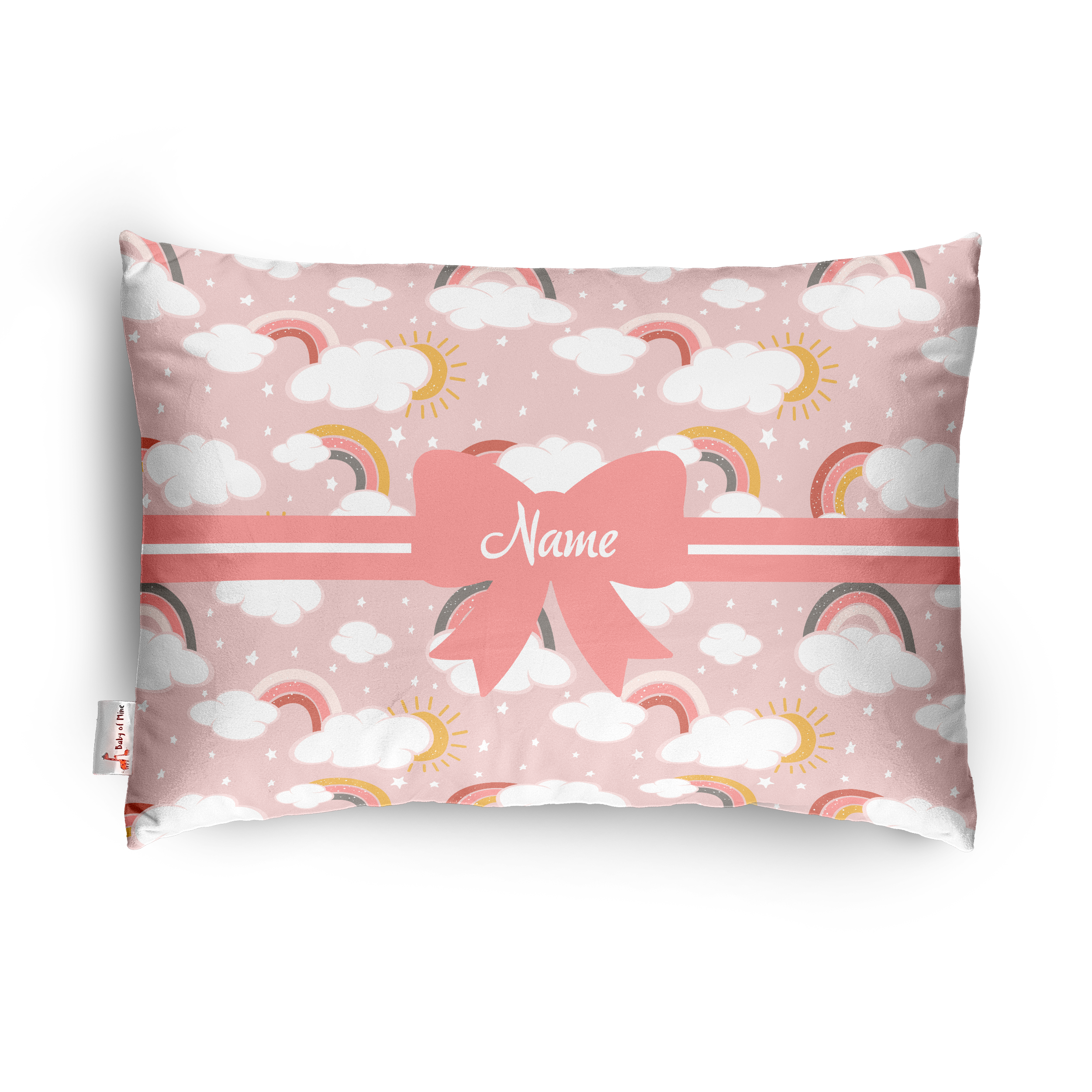Baby of Mine Premium Baby Infant Pillow for Kids Age 1 Year To 5 Years - Imported Super Soft Fabric - Pink Rainbow Cloud Print