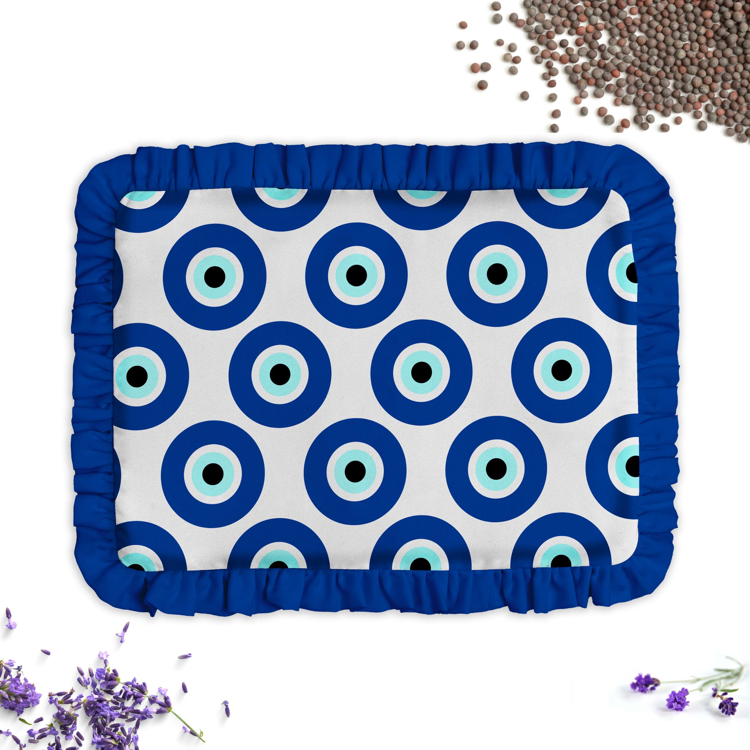 Baby of Mine Rai Mustard Seed Pillow for New Born Baby Round Head Shaping Pillow 0 to 12 Months Refillable Mustard Seed Pillow - Evil Eye