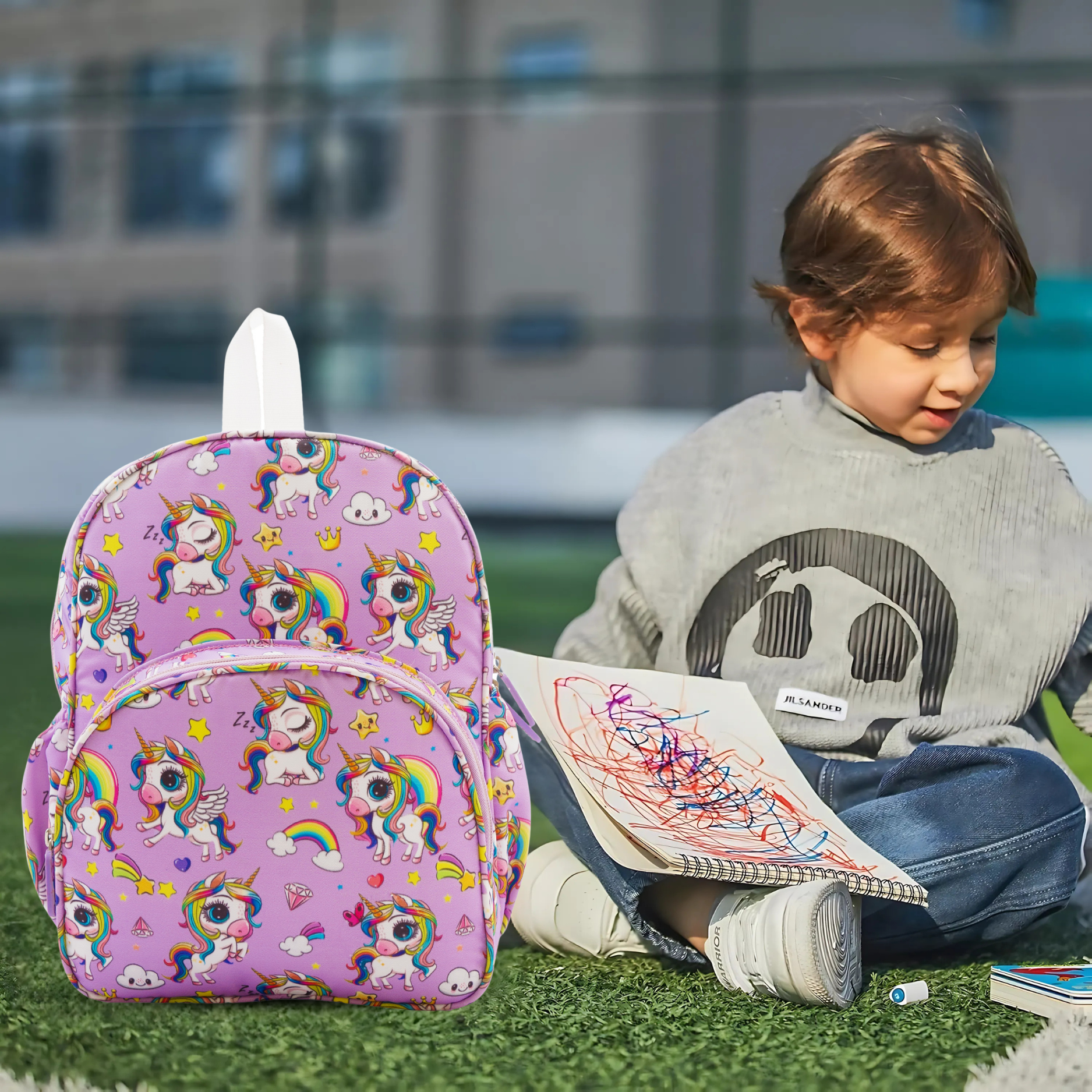 Baby of Mine Preschool Rainbow Unicorn Print School Bag for Kids (2-5 Years) | Trendy Backpack for Boys & Girls | Ideal for Preschool, Nursery, Kindergarten, School, Picnic, and Travel | 13-Inch, 15L